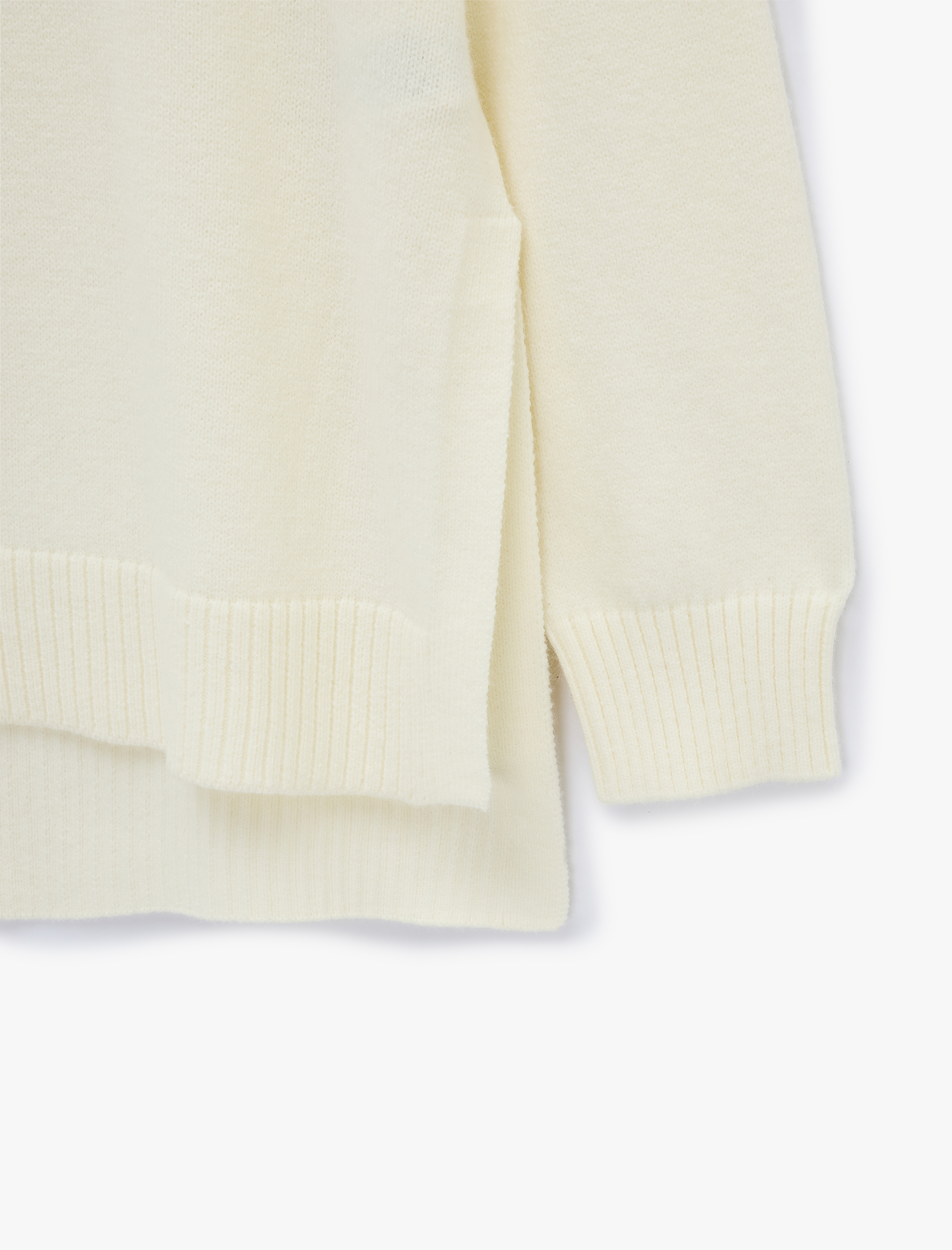   Dik Yaka Uzun Kollu Oversize Triko Tunik
