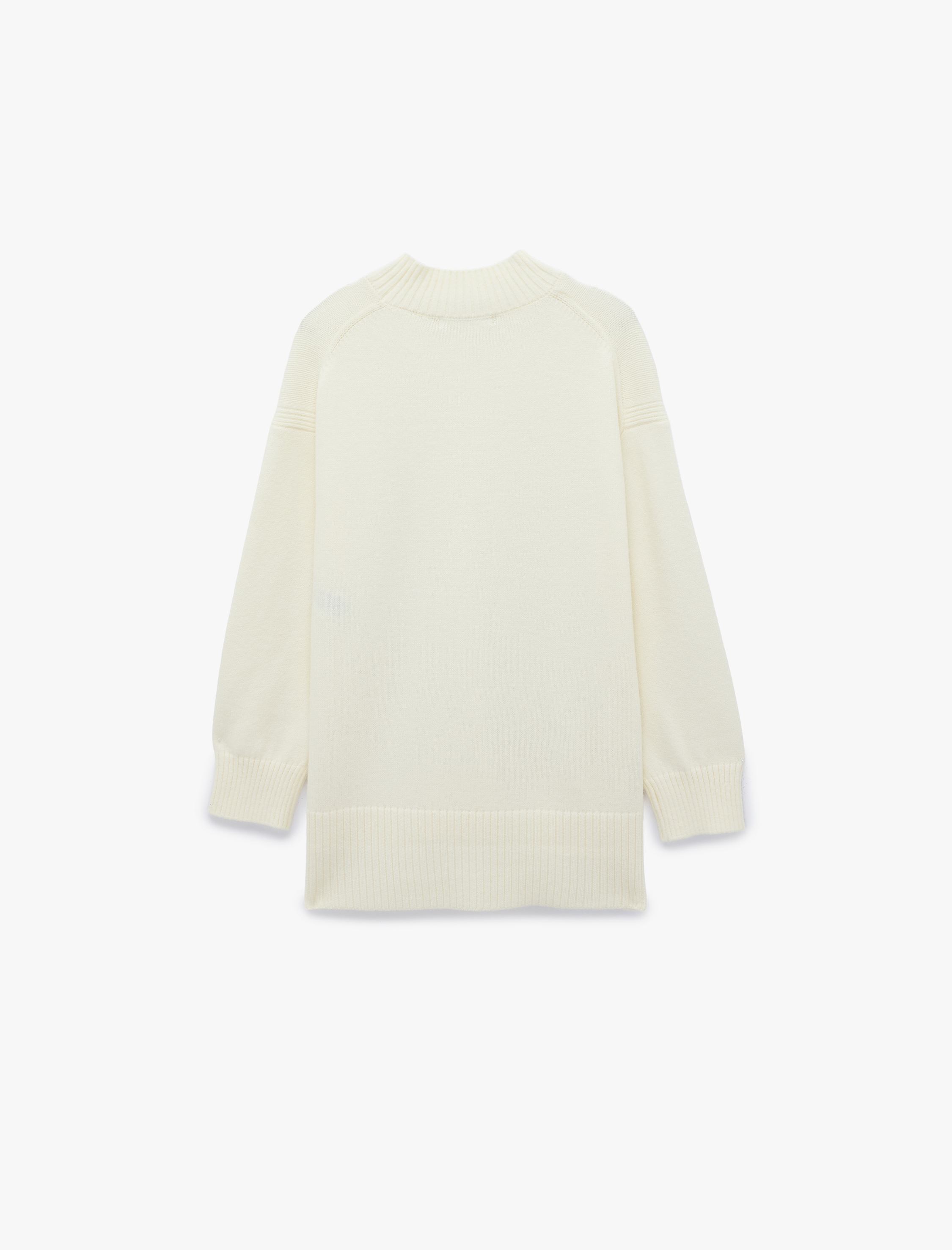   Dik Yaka Uzun Kollu Oversize Triko Tunik