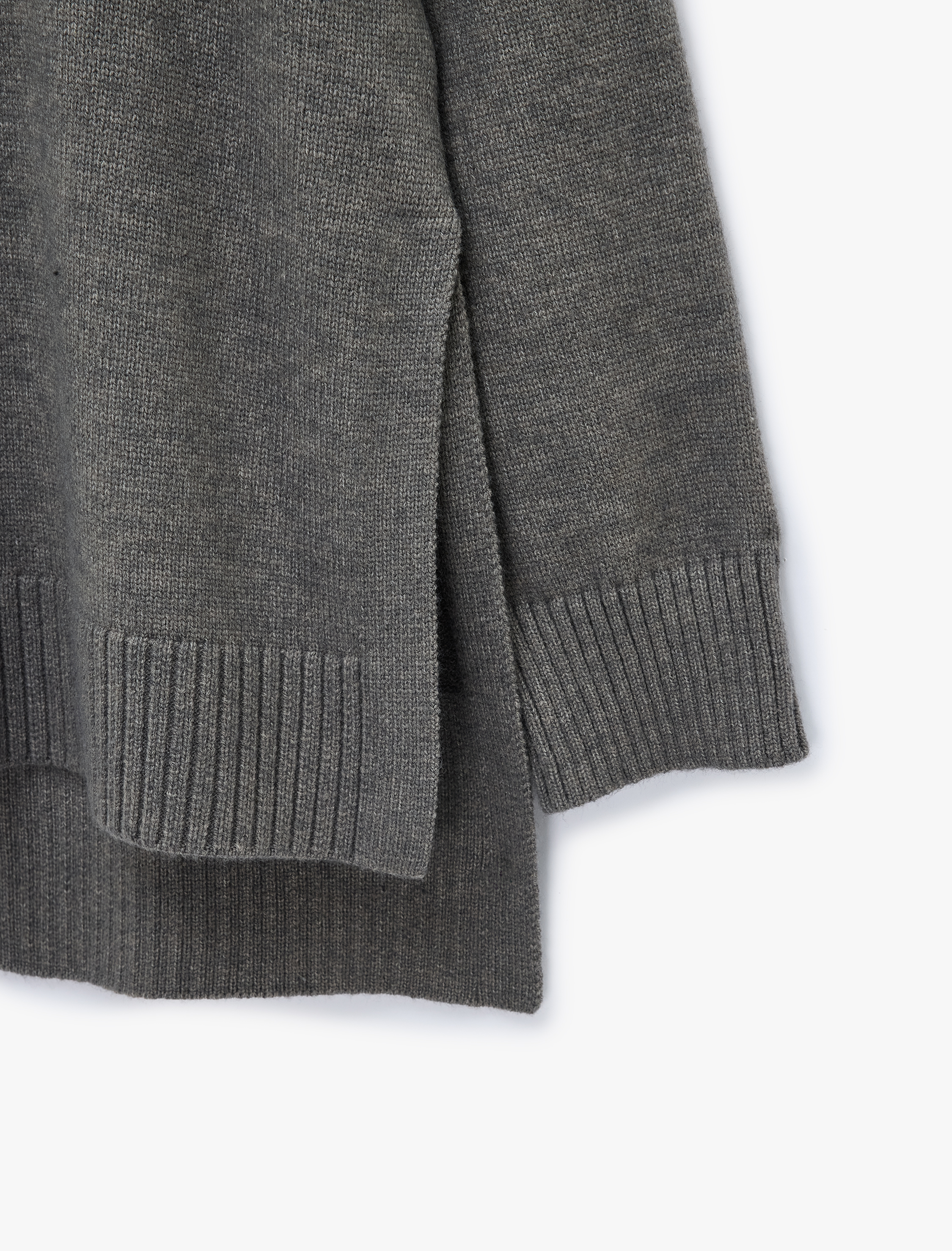  Dik Yaka Uzun Kollu Oversize Triko Tunik