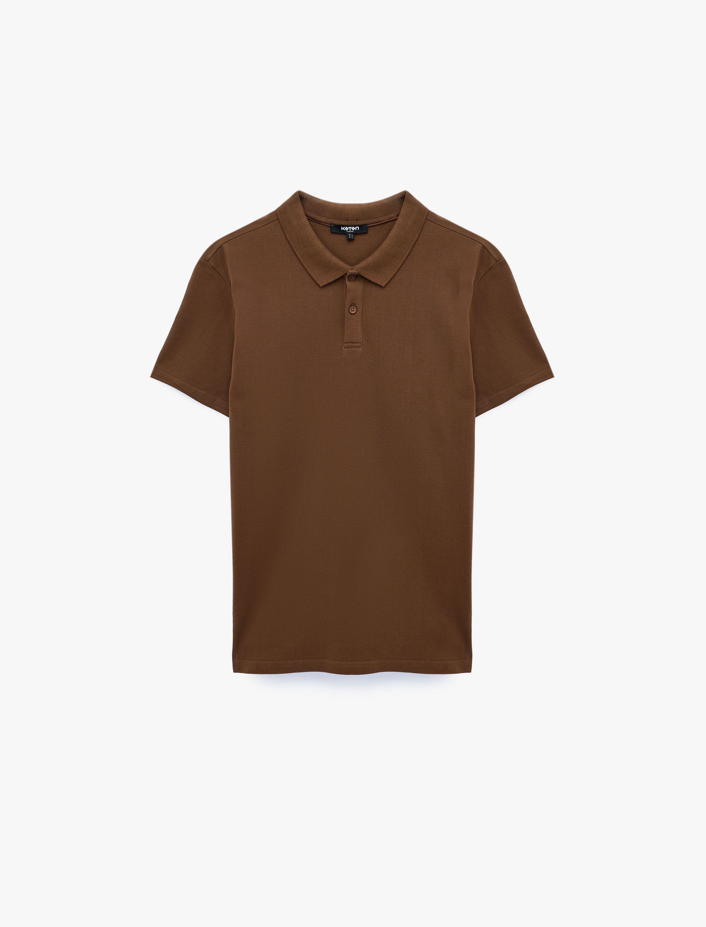   Pamuklu Pike Kumaş Kısa Kollu Polo Yaka Baskılı Slim Fit Tişört