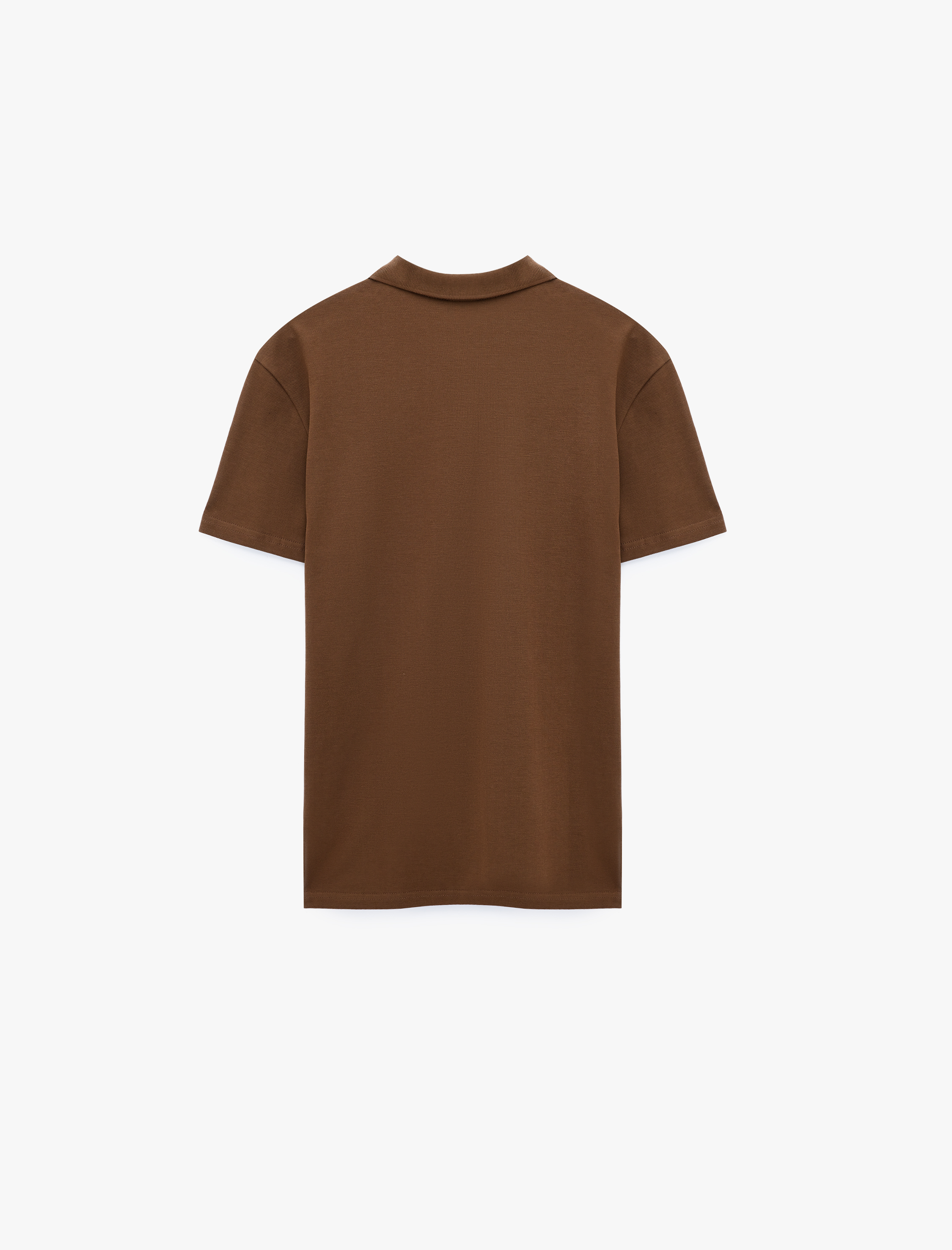   Pamuklu Pike Kumaş Kısa Kollu Polo Yaka Baskılı Slim Fit Tişört
