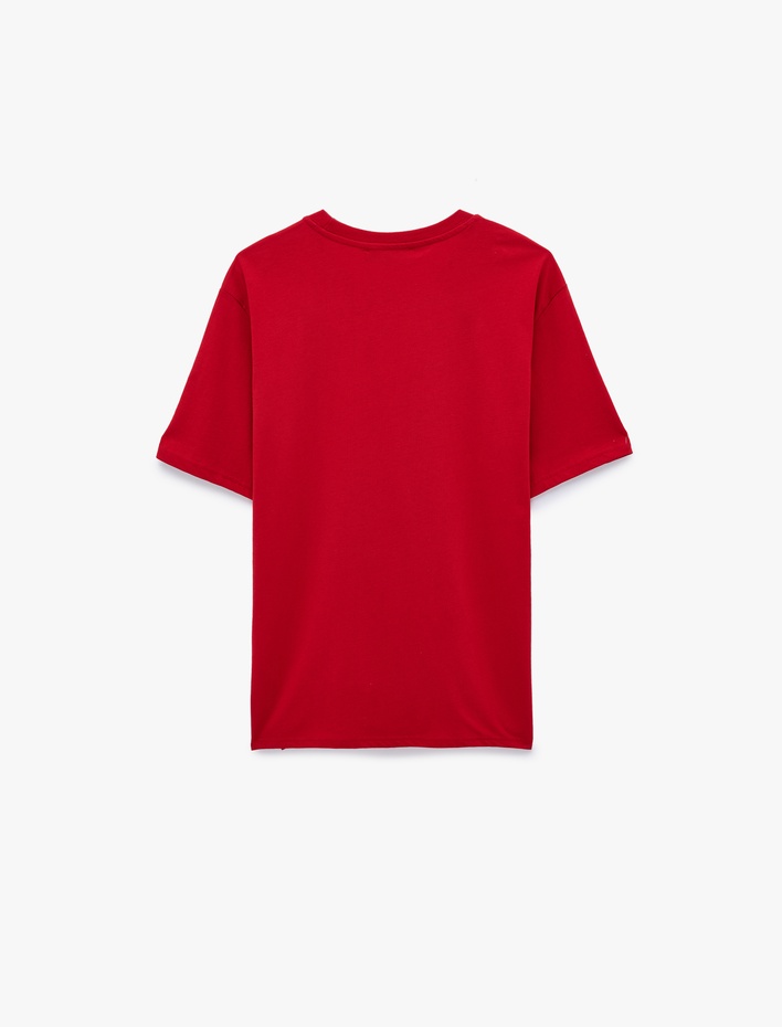  Pamuklu Kısa Kollu Bisiklet Yaka Slim Fit Erkek Basic Tişört