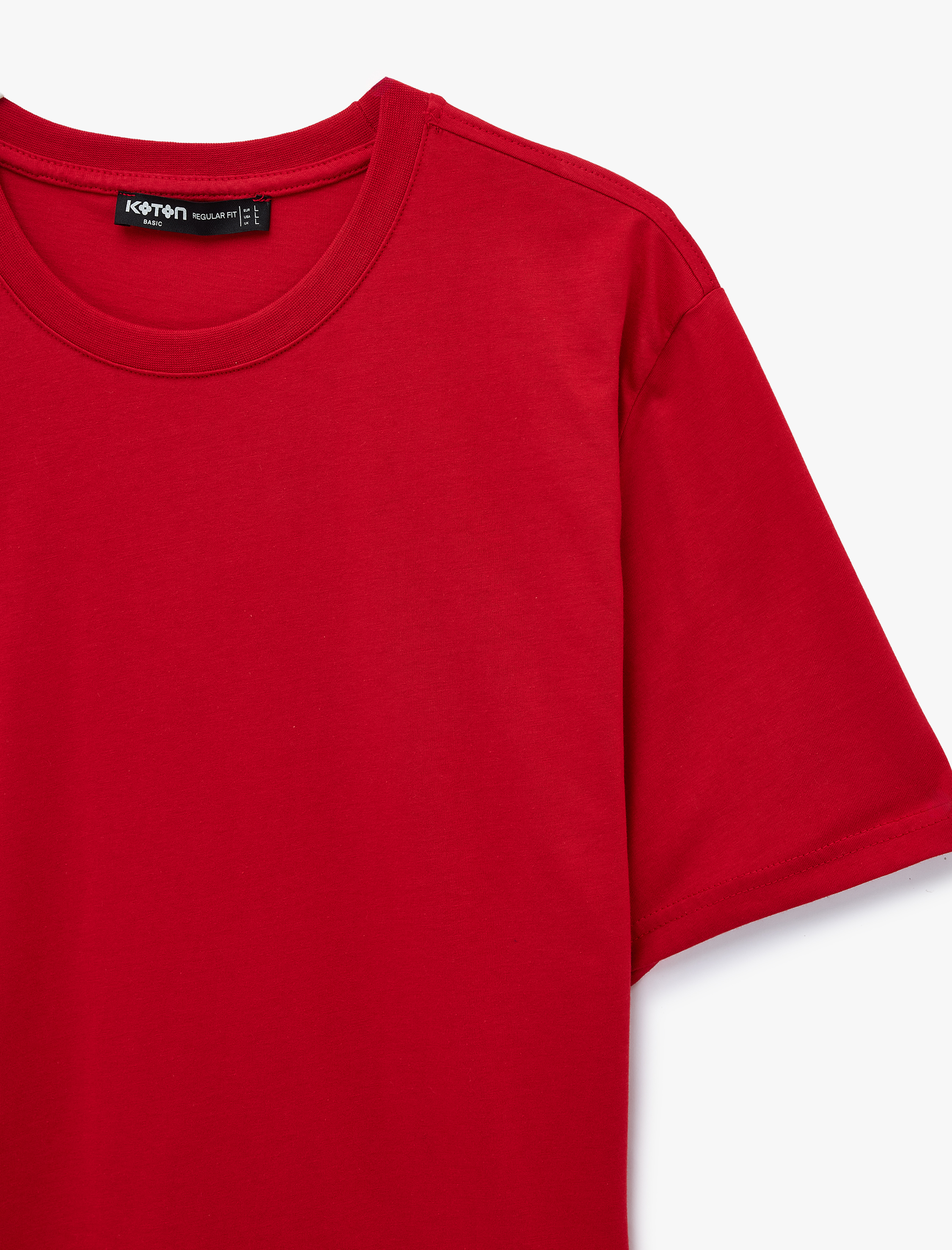   Pamuklu Kısa Kollu Bisiklet Yaka Slim Fit Erkek Basic Tişört