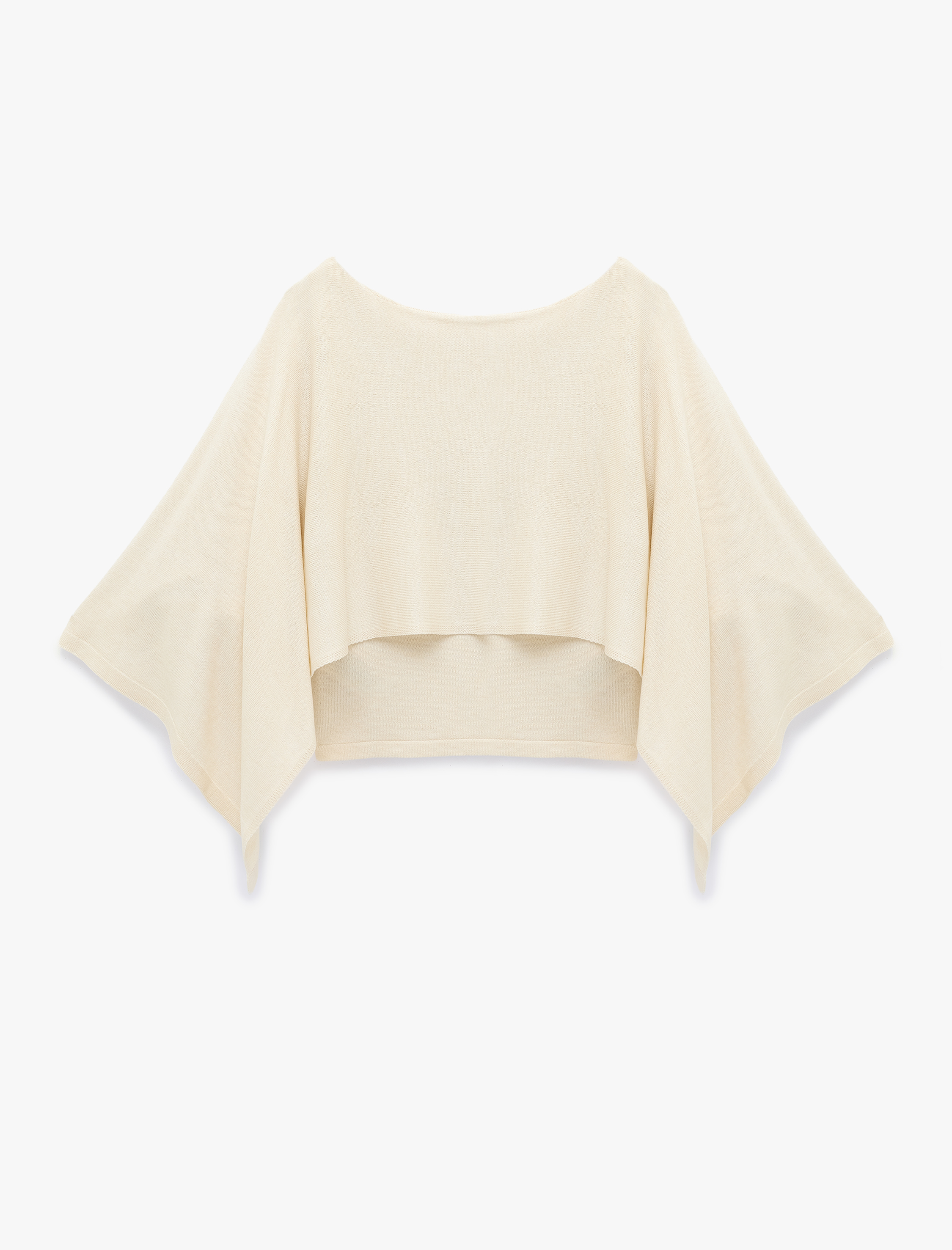   Triko Kayık Yaka 3/4 Yarasa Kol Crop Kazak