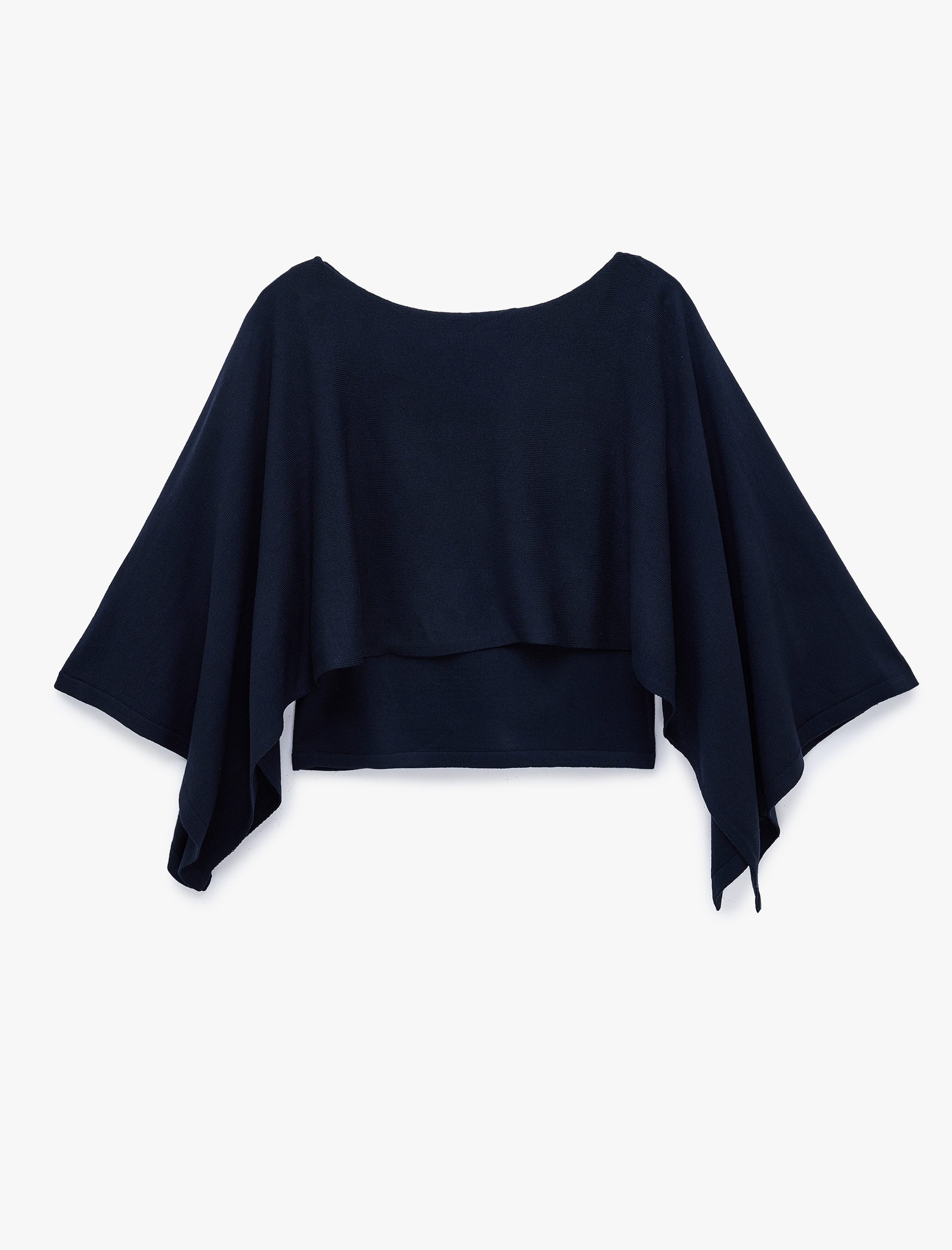   Triko Kayık Yaka 3/4 Yarasa Kol Crop Kazak