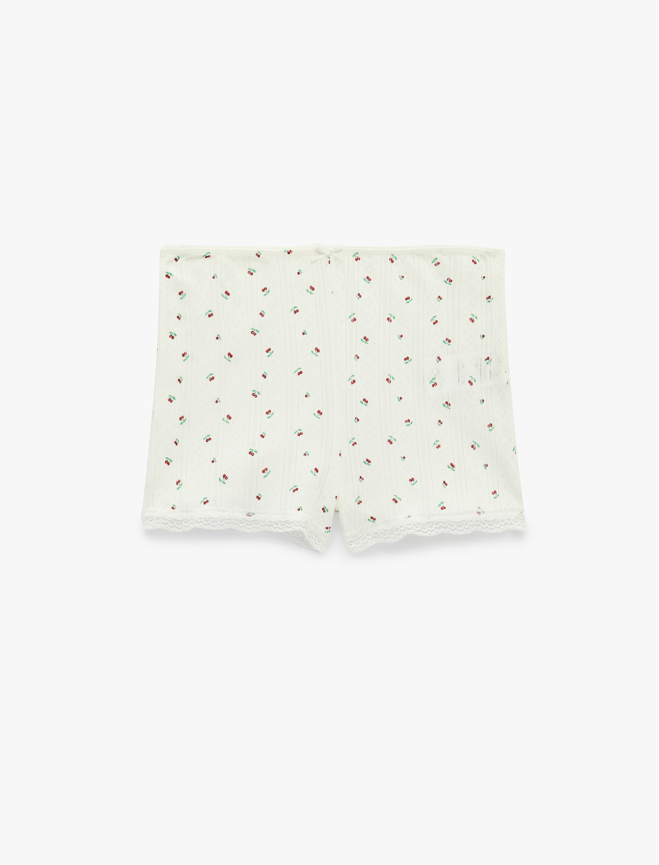   Dantel Detaylı Dokulu Rahat Kesim Pamuklu Pijama Takımı