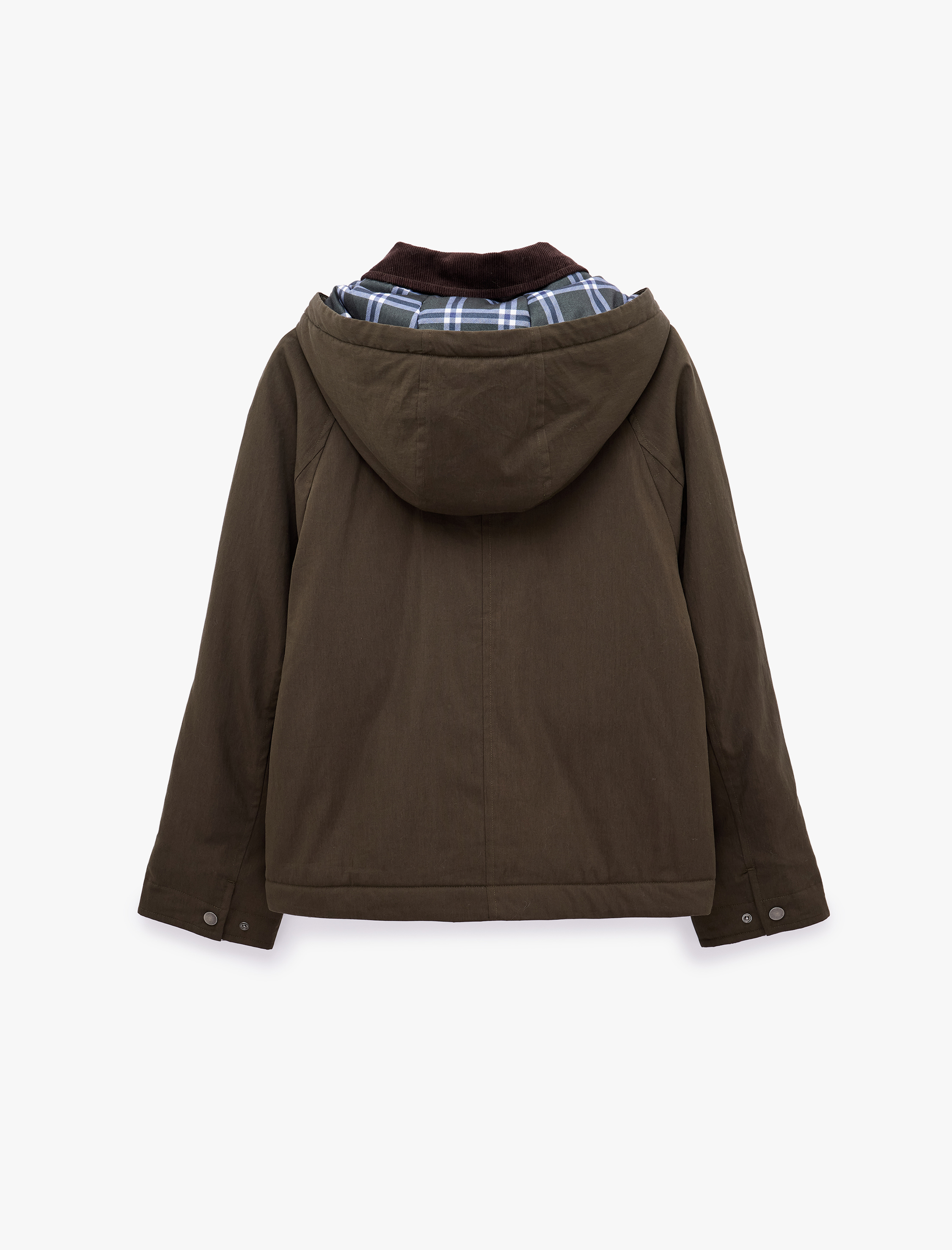   Çıkarılabilir Kapüşonlu Fermuarlı Cep Detaylı Gabardin Anorak Ceket