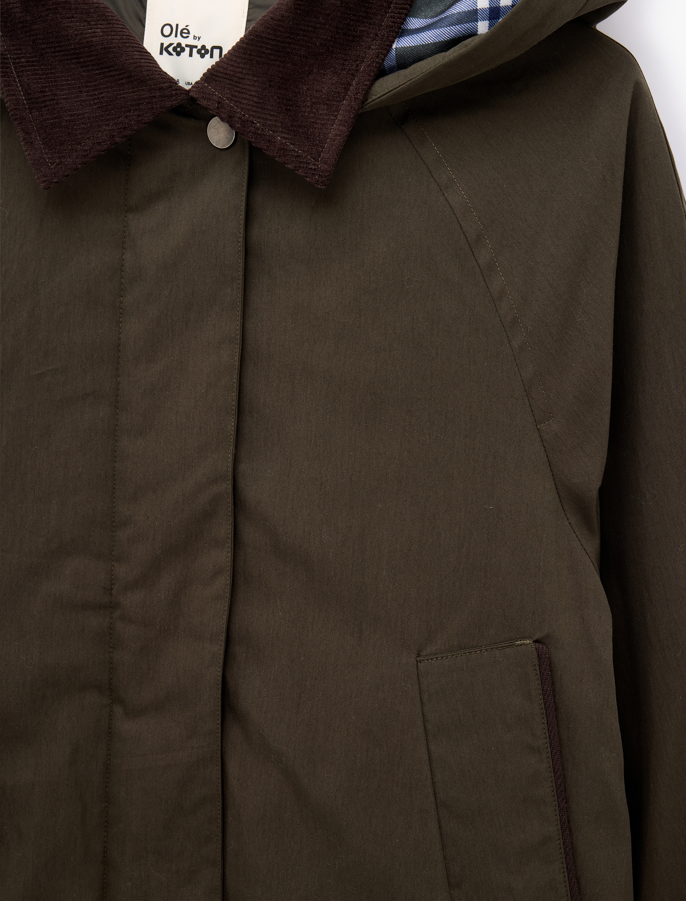   Çıkarılabilir Kapüşonlu Fermuarlı Cep Detaylı Gabardin Anorak Ceket