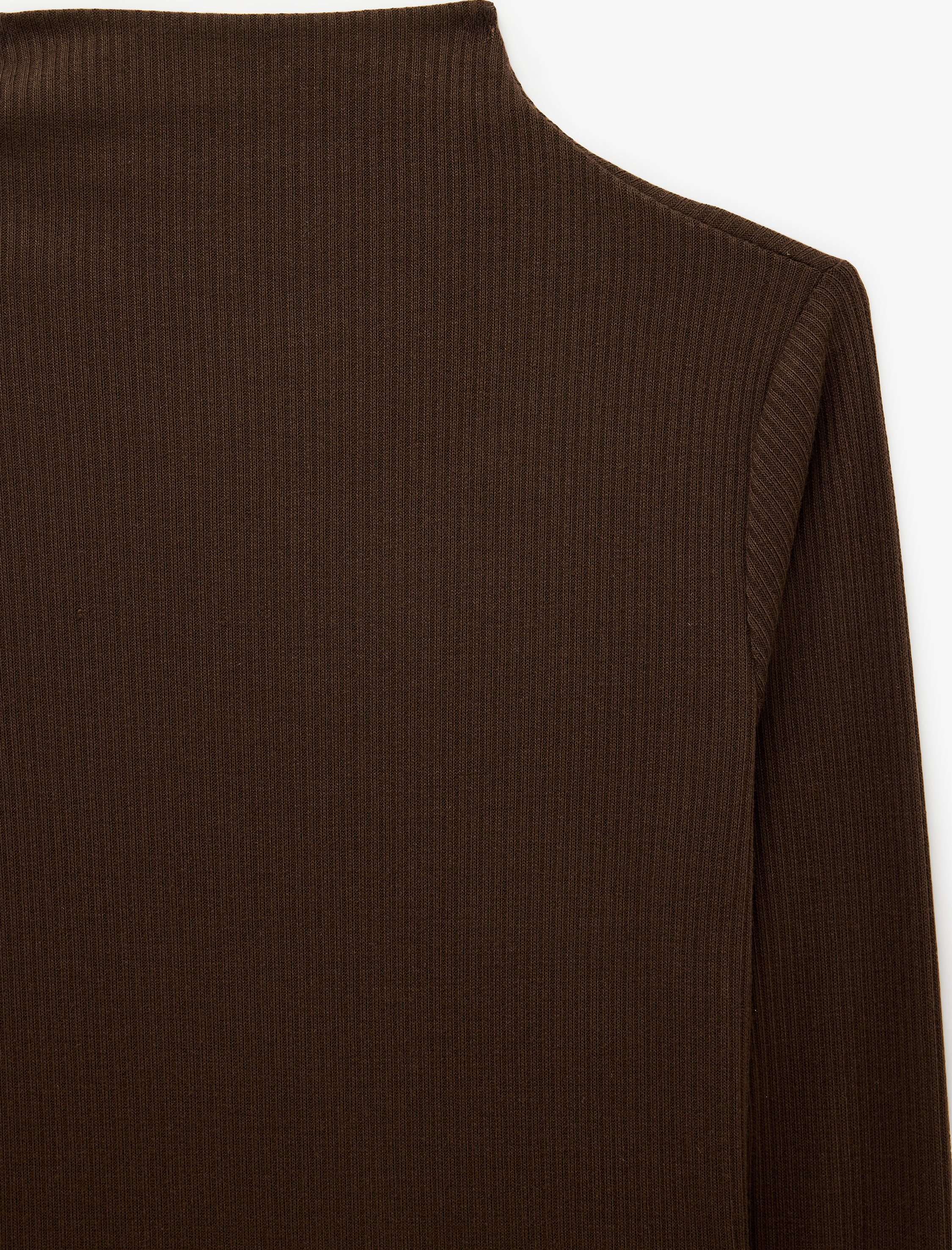   Kaşkorse Kumaş Slim Fit Uzun Kollu Dik Yaka Fitilli Tişört