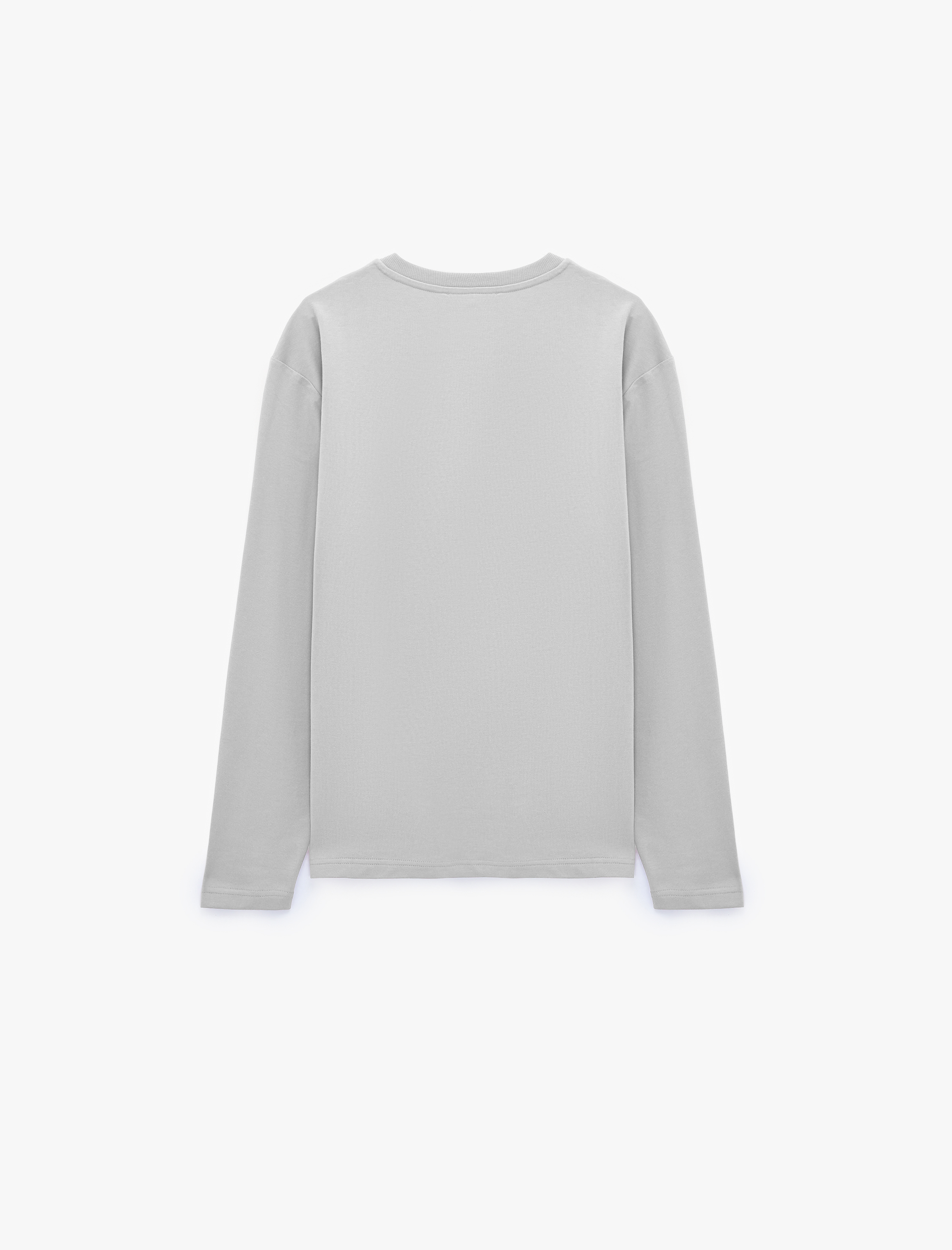   Uzun Kollu Pamuklu Basic Bisiklet Yaka Sweatshirt