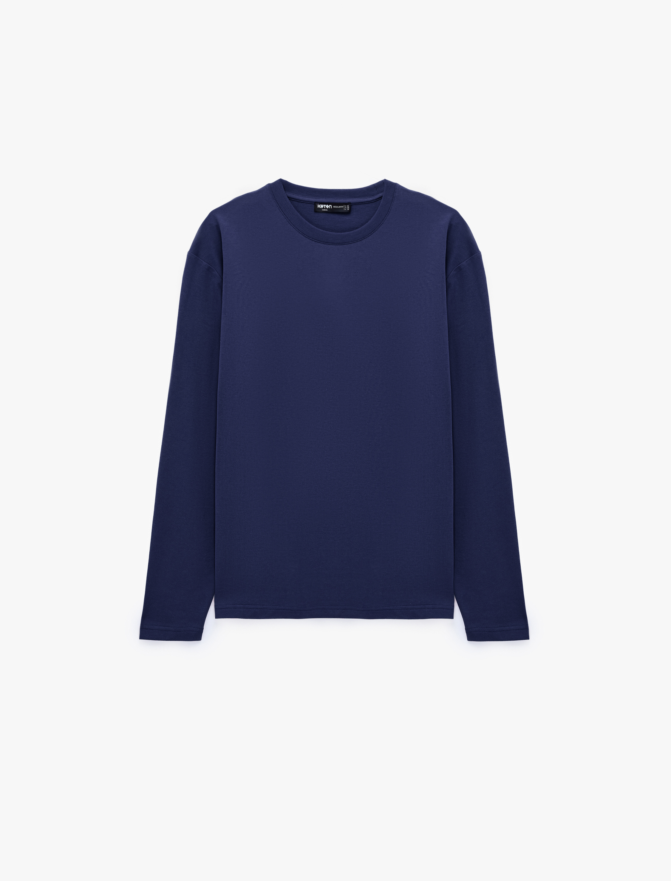   Uzun Kollu Pamuklu Basic Bisiklet Yaka Sweatshirt