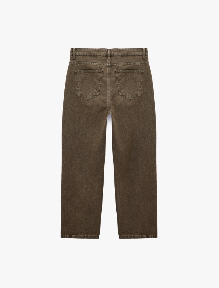  Pamuklu Bol Normal Bel Oversize Baggy Jean Pantolon