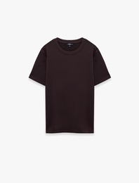 Regular Fit Pamuklu Kısa Kollu Bisiklet Yaka Basic Tişört