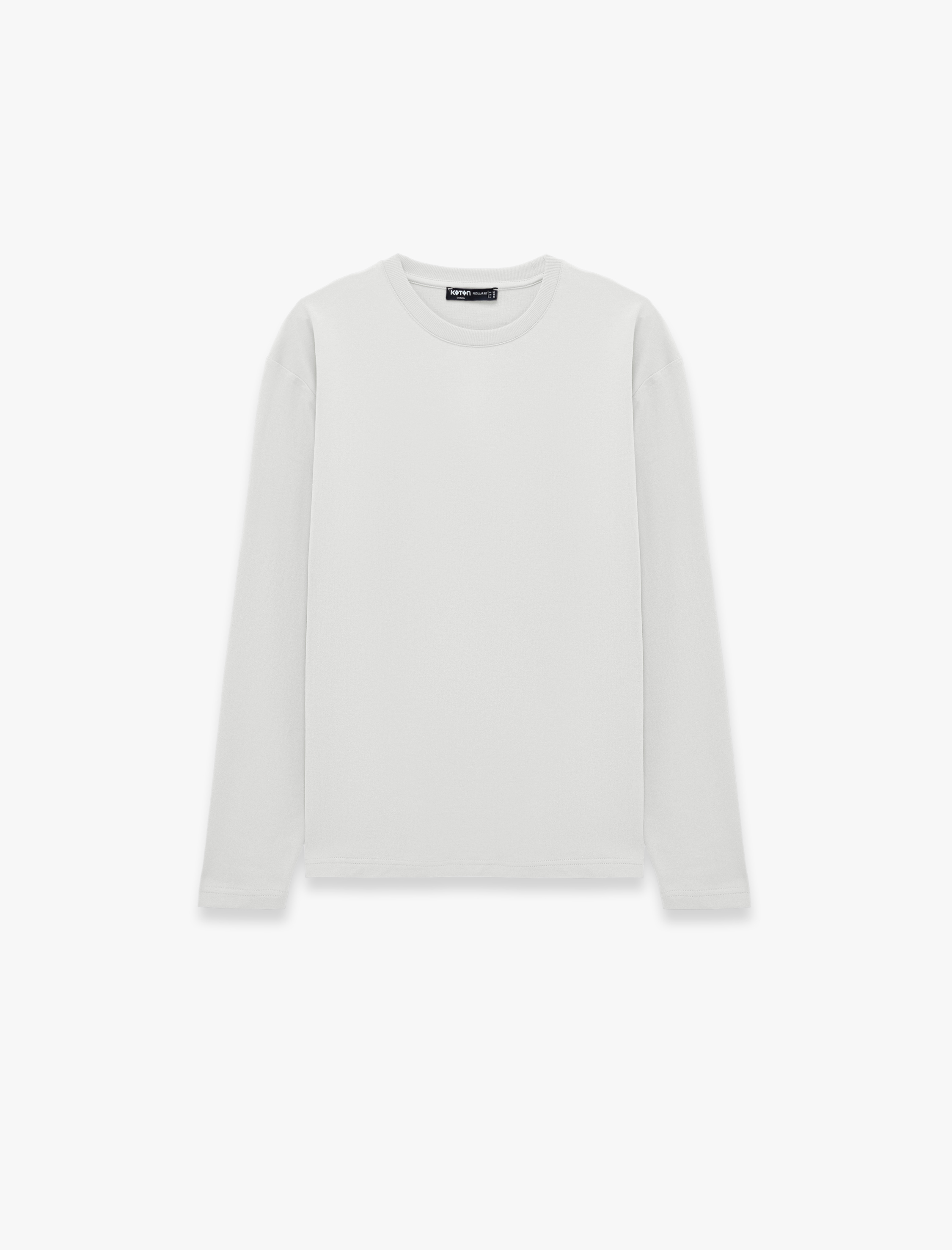   Uzun Kollu Pamuklu Basic Bisiklet Yaka Sweatshirt
