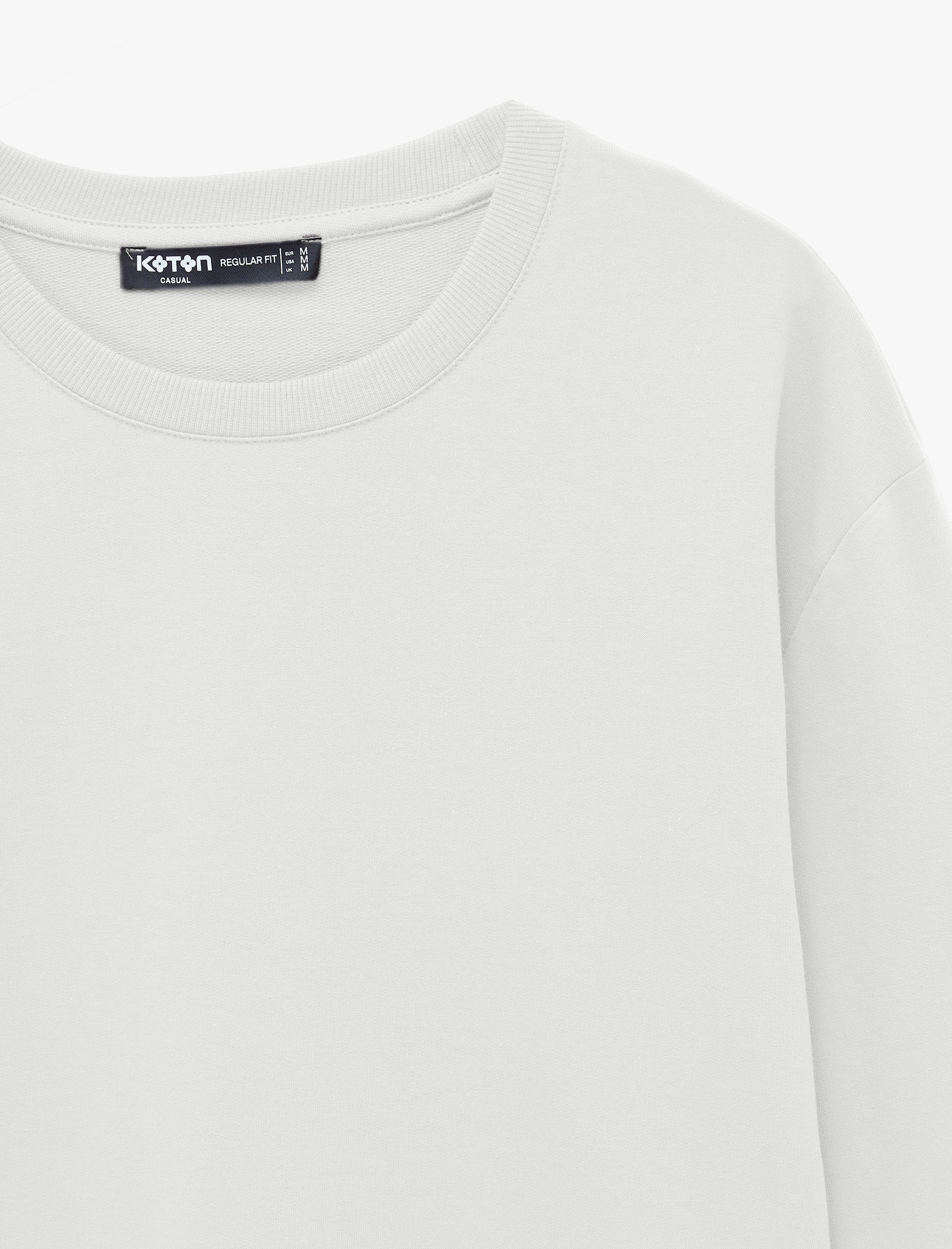   Uzun Kollu Pamuklu Basic Bisiklet Yaka Sweatshirt