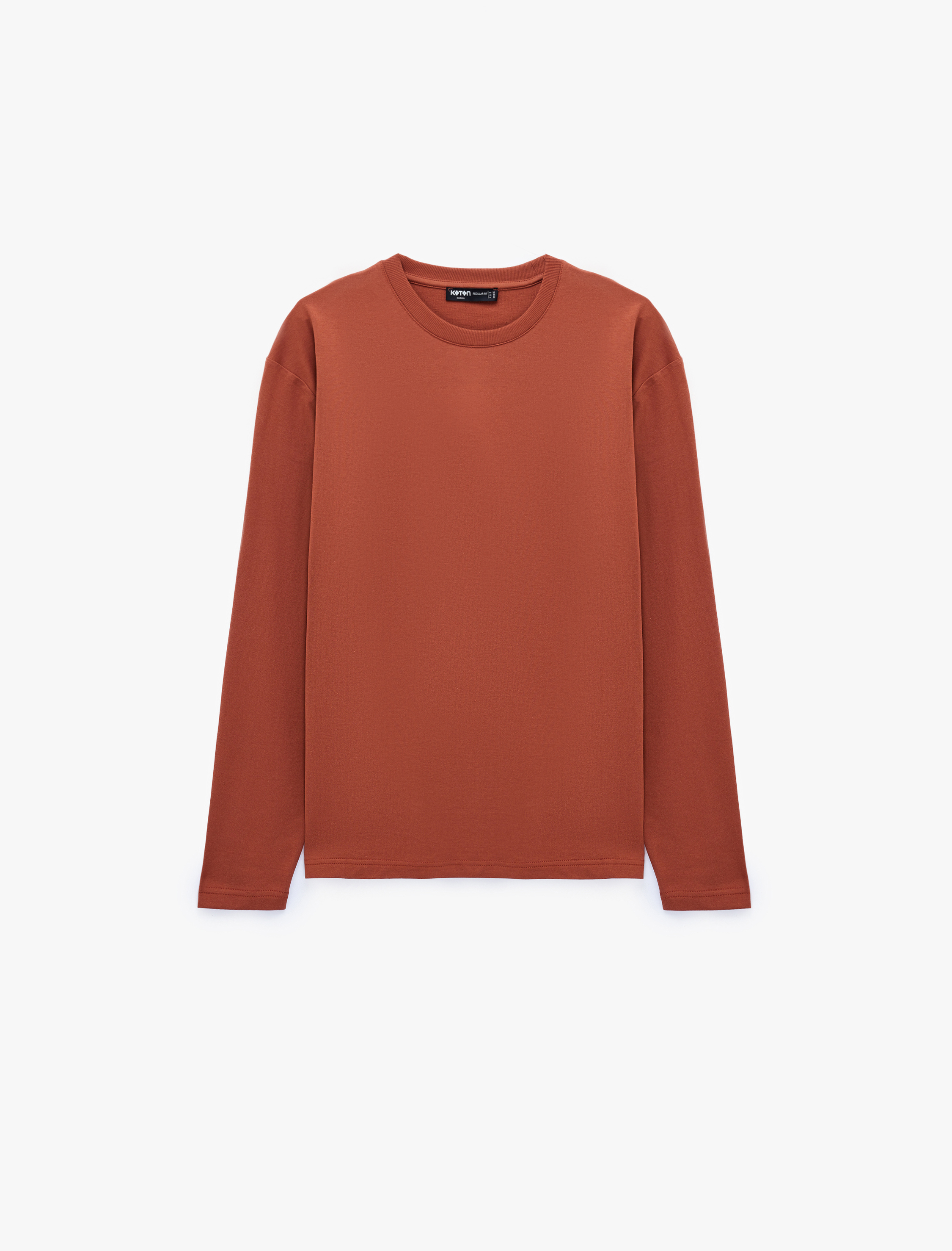   Uzun Kollu Pamuklu Basic Bisiklet Yaka Sweatshirt