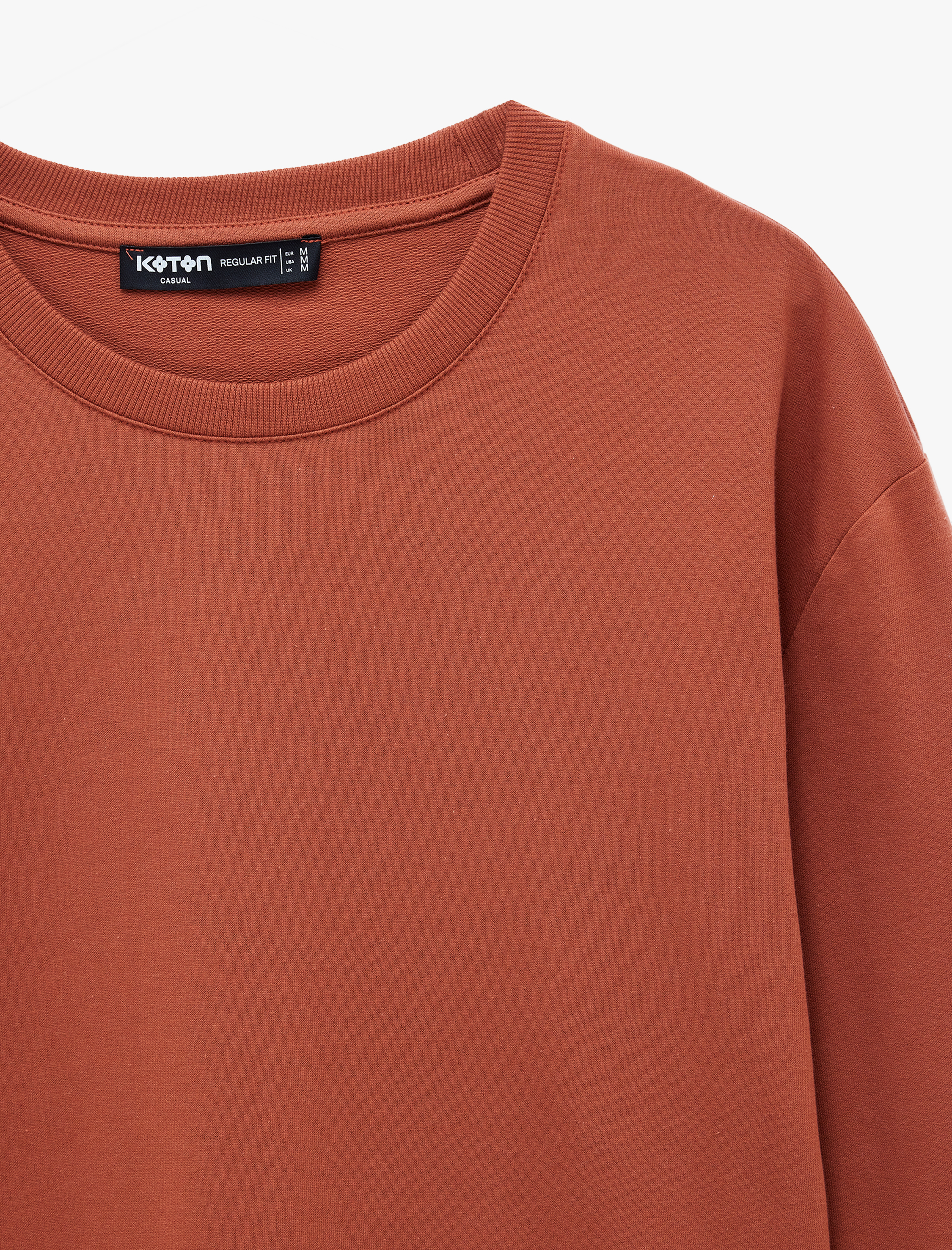   Uzun Kollu Pamuklu Basic Bisiklet Yaka Sweatshirt