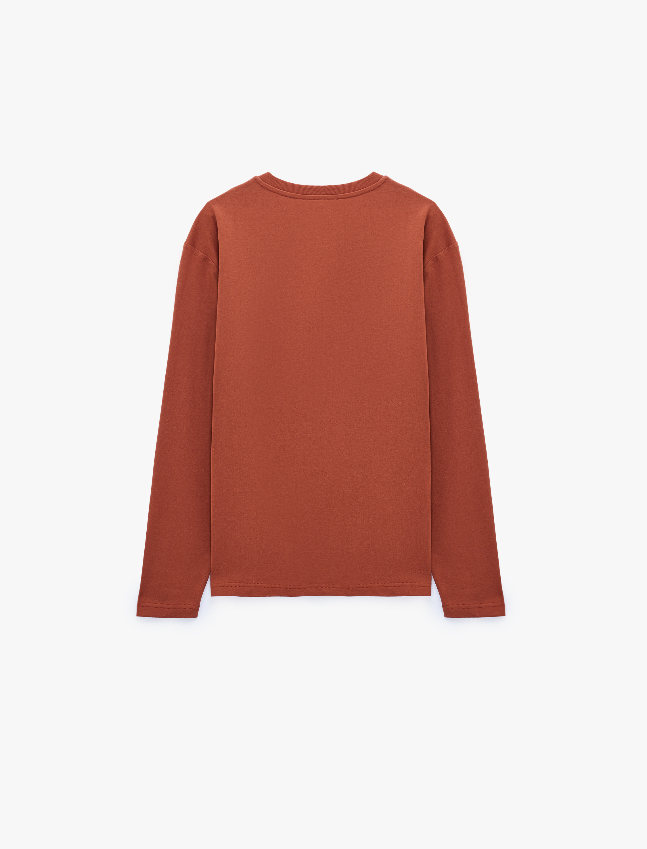   Uzun Kollu Pamuklu Basic Bisiklet Yaka Sweatshirt
