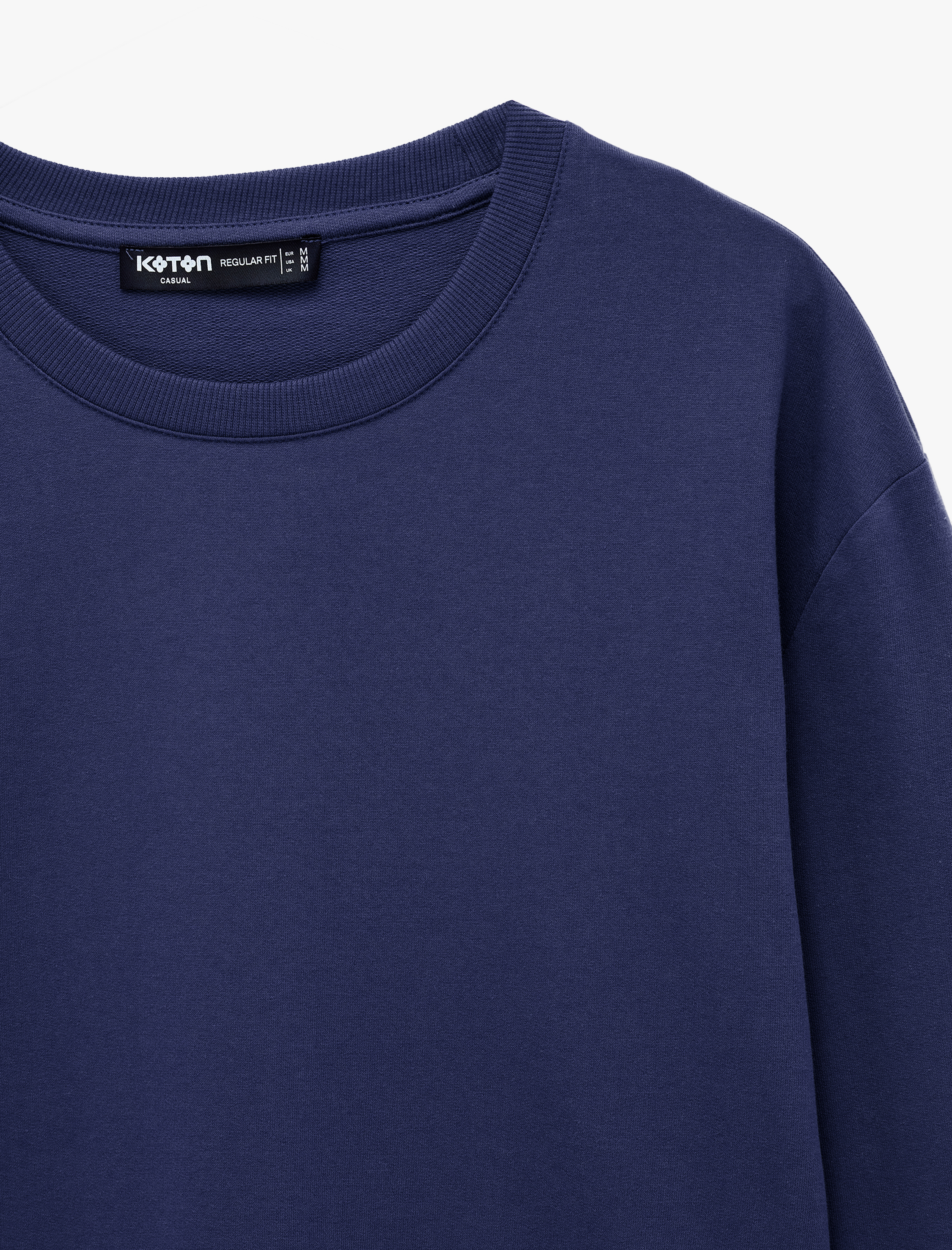  Uzun Kollu Pamuklu Basic Bisiklet Yaka Sweatshirt