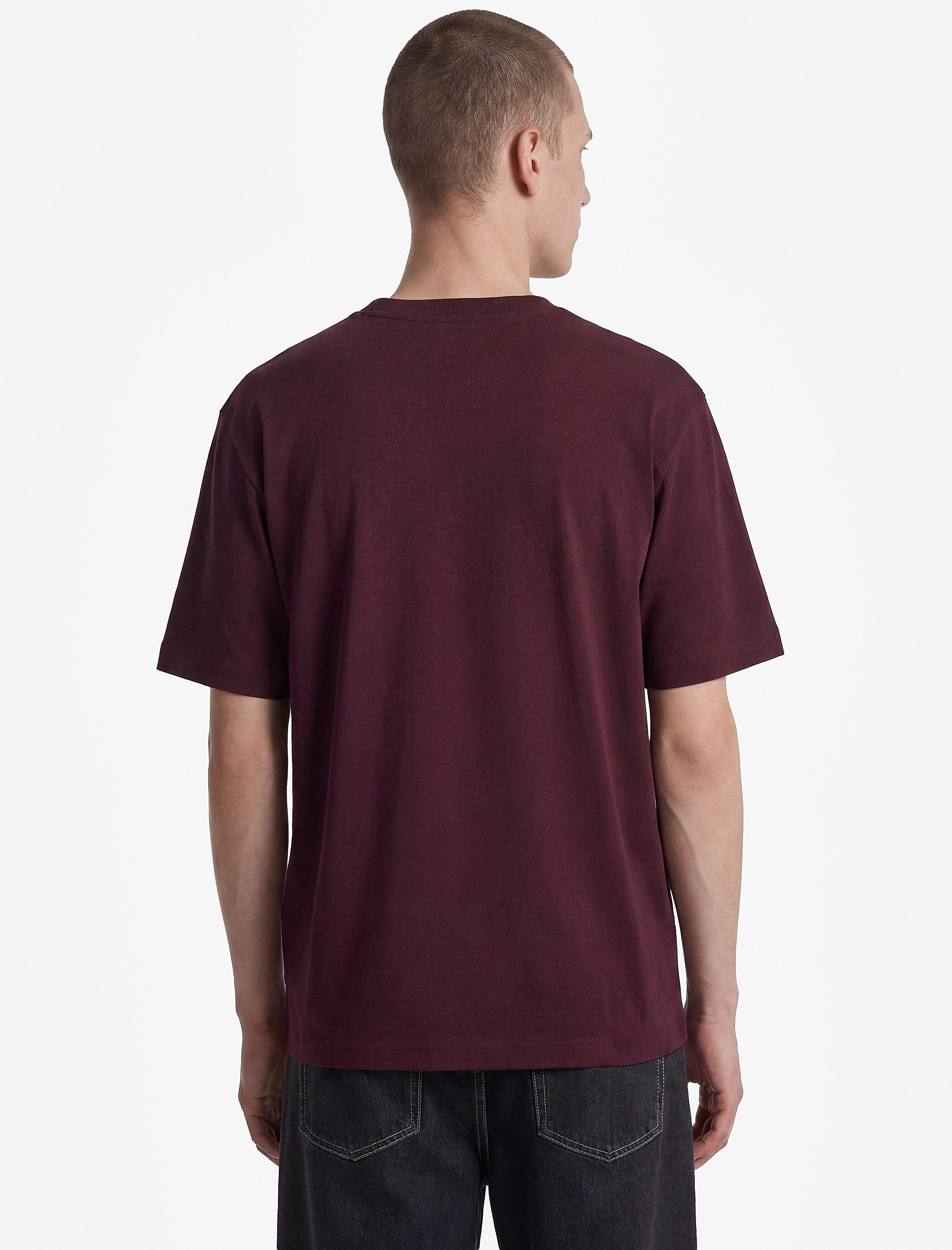   Kısa Kollu Bisiklet Yaka Pamuklu Basic Oversize Tişört