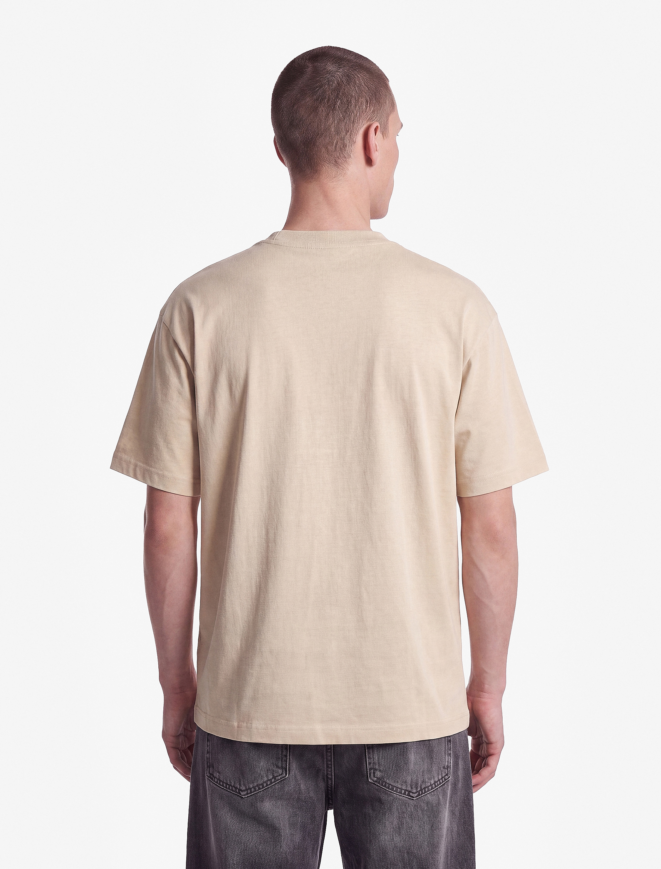   Kısa Kollu Bisiklet Yaka Pamuklu Basic Oversize Tişört