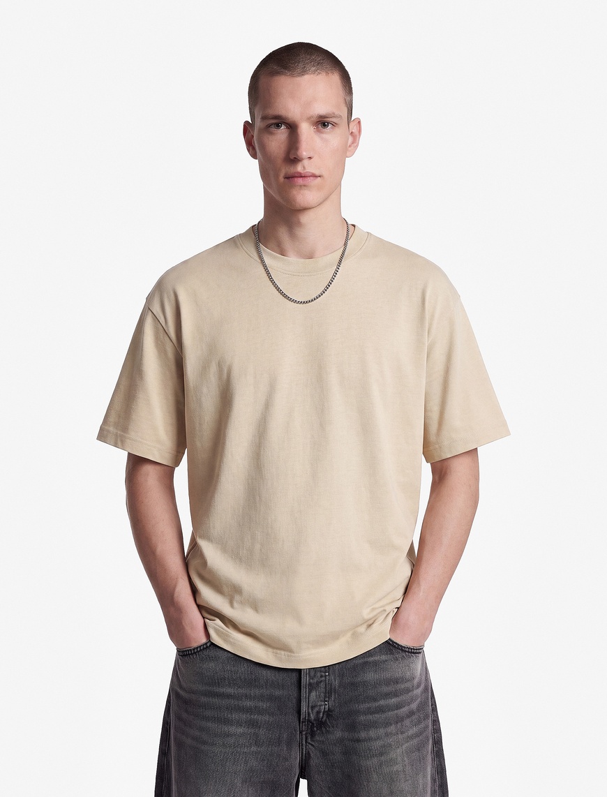 Koton Erkek Kısa Kollu Bisiklet Yaka Pamuklu Basic Oversize Tişört