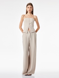 Krep Kumaş Straplez Kolsuz Slim Fit Korse Büstiyer