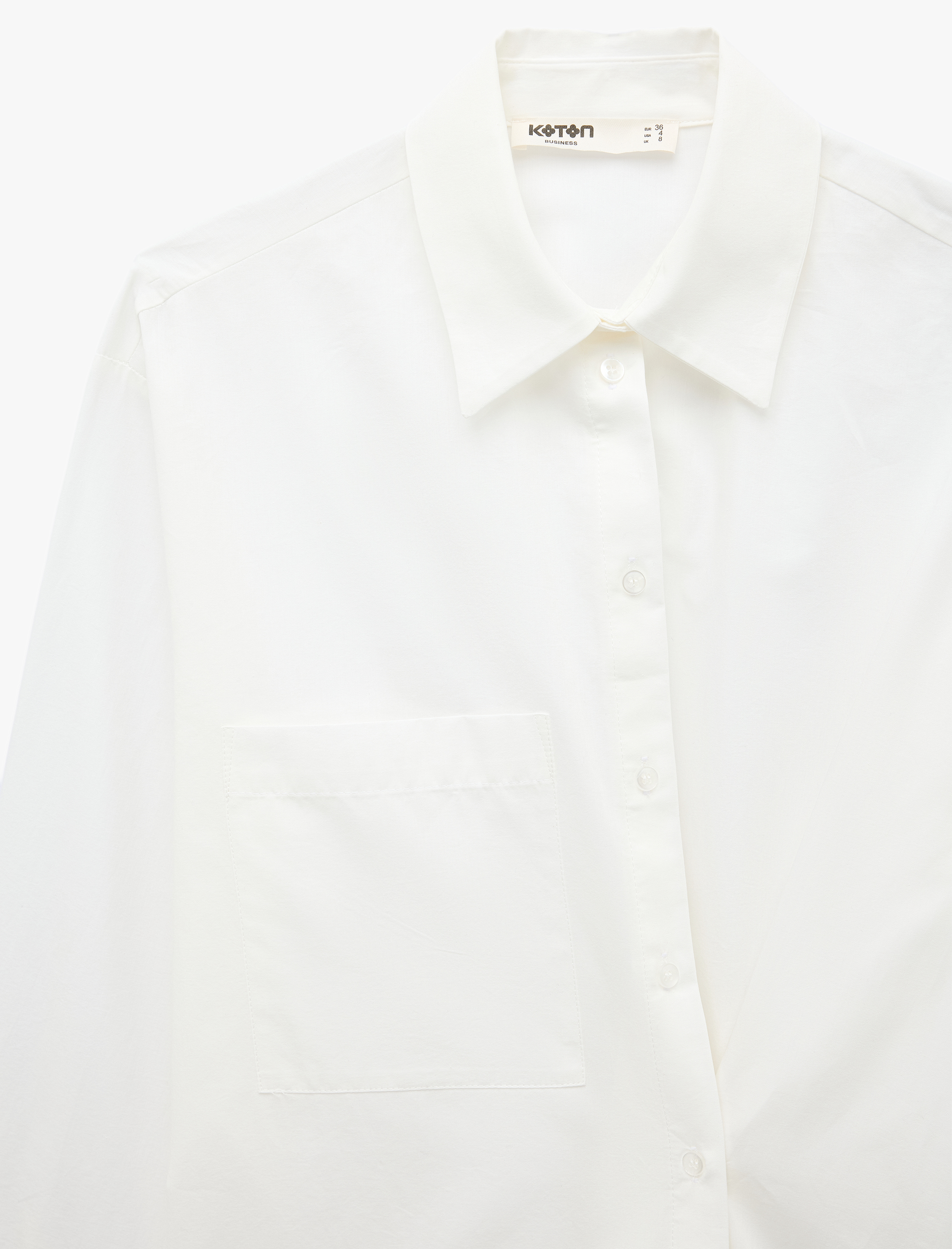   Pamuklu Cepli Uzun Kollu Oversize Poplin Gömlek
