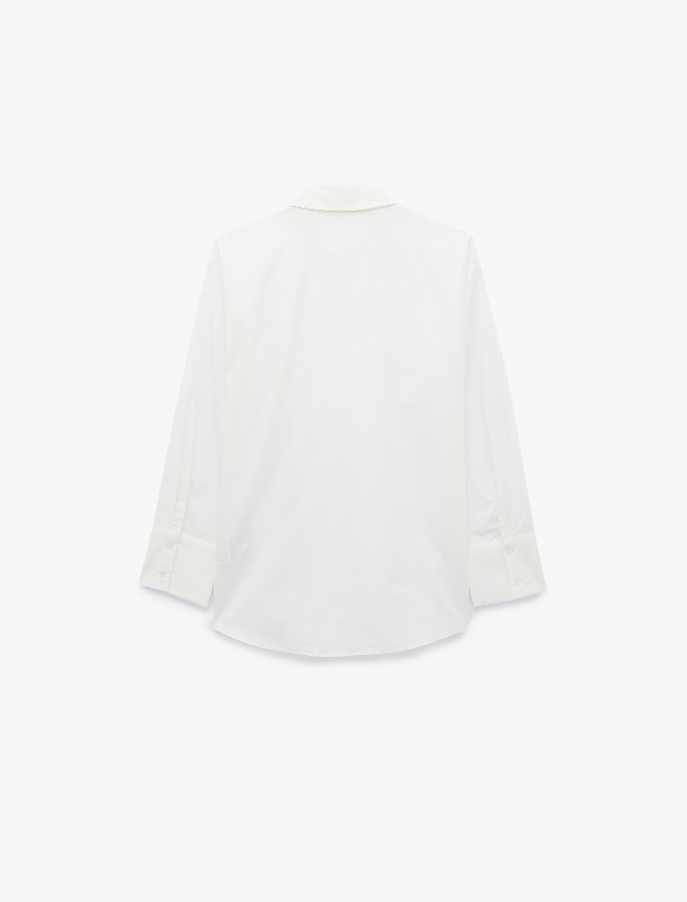   Pamuklu Cepli Uzun Kollu Oversize Poplin Gömlek