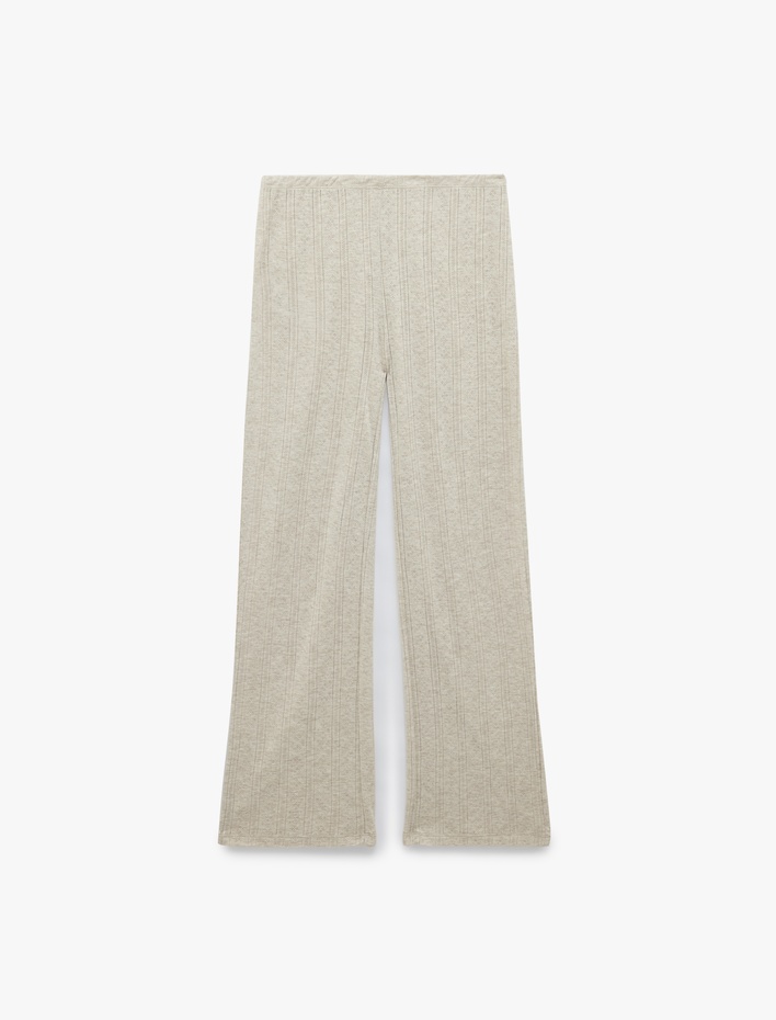  Beli Lastikli Dokulu Uzun Pijama Altı