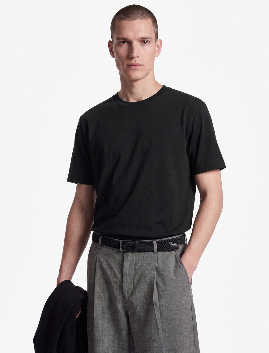 Koton Erkek Regular Fit Bisiklet Yaka Pamuklu Tok Kumaş Kısa Kollu Basic Tişört
