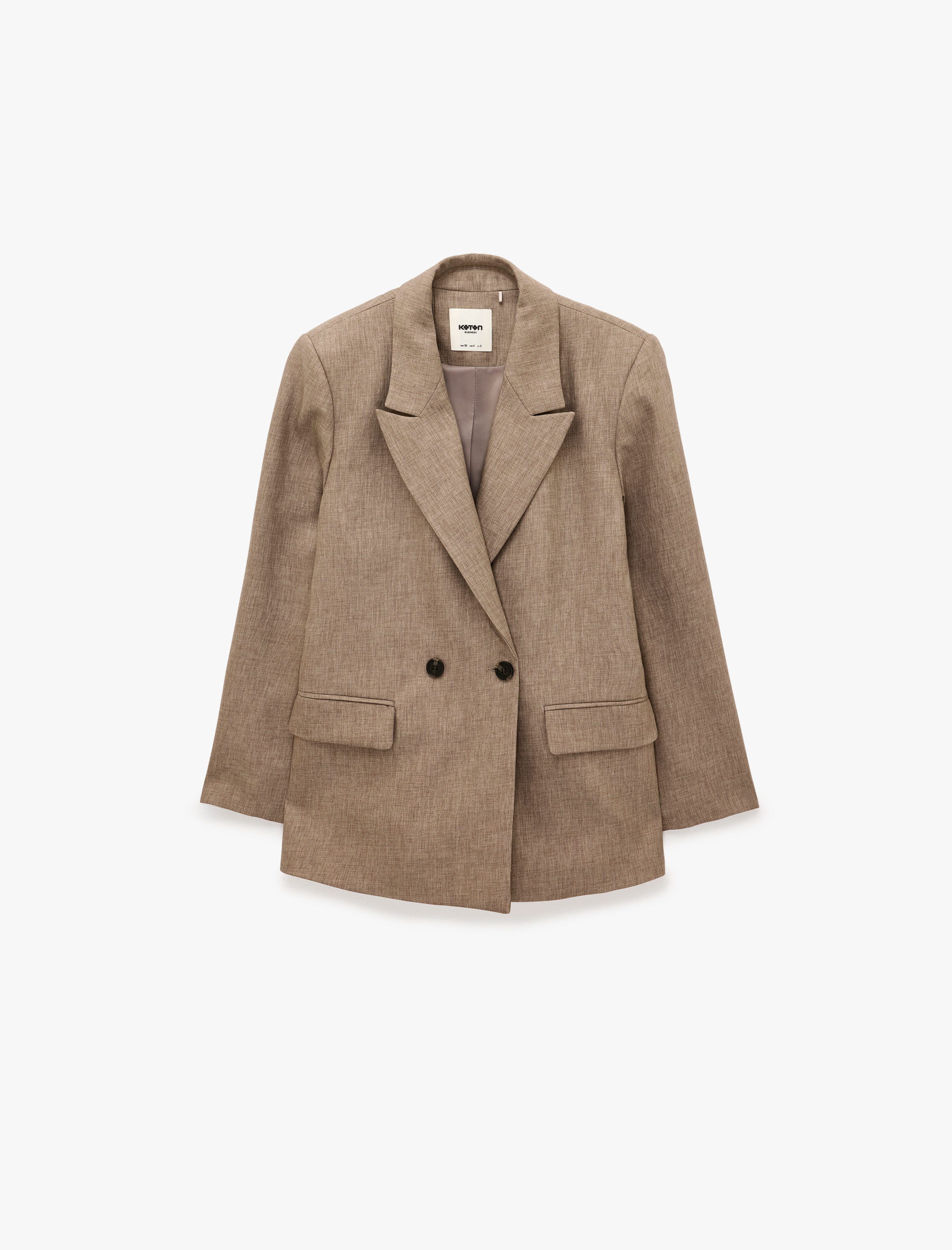   Cepli Uzun Kollu Düğmeli Kruvaze Blazer Ceket