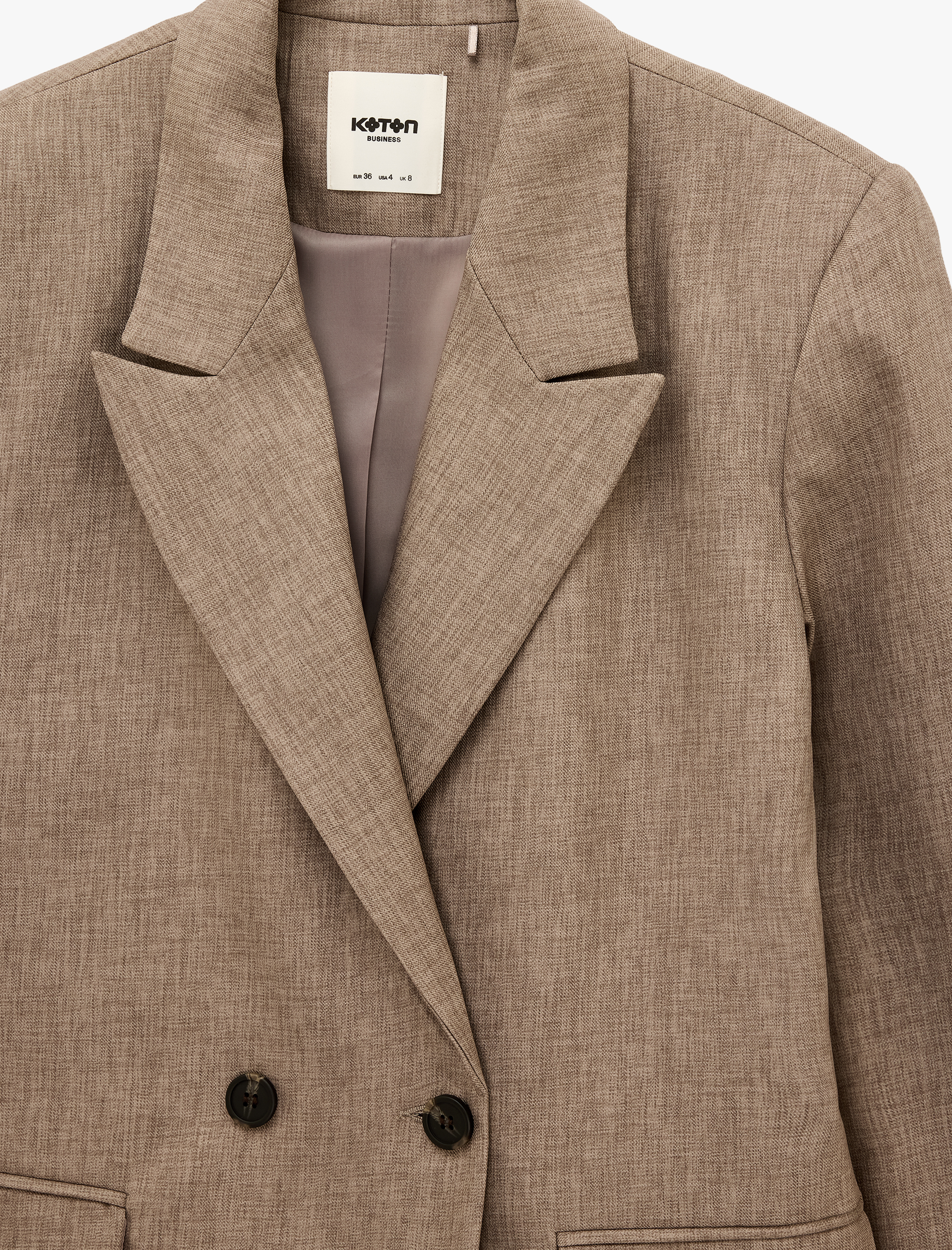   Cepli Uzun Kollu Düğmeli Kruvaze Blazer Ceket