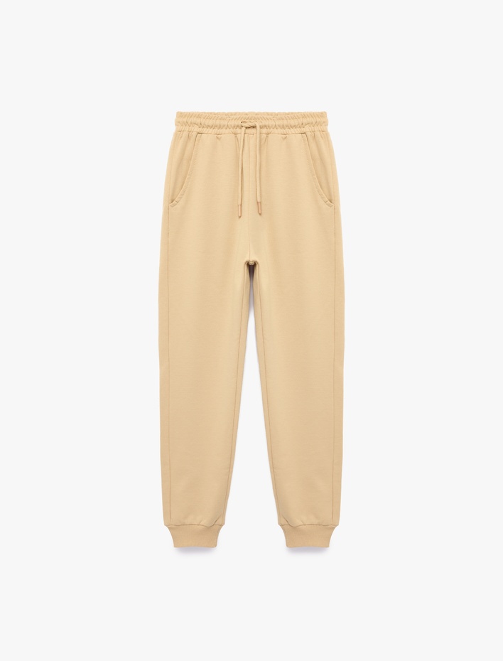 Erkek Çocuk Pamuklu Beli Lastikli Şardonlu Jogger Basic Eşofman Altı