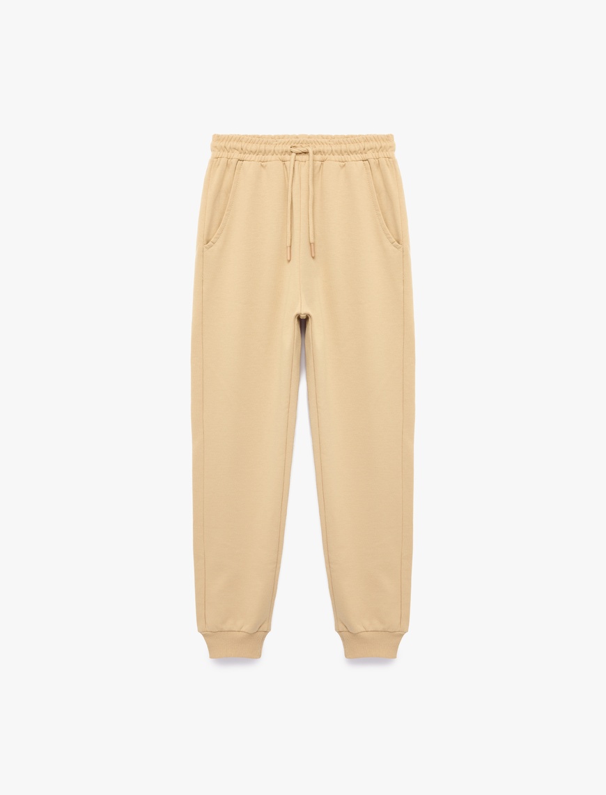 Koton Pamuklu Beli Lastikli Şardonlu Jogger Basic Eşofman Altı