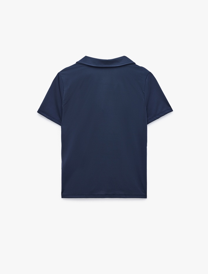  Slim Fit Kısa Kollu Polo Yaka Spor Tişört