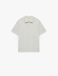 Pamuklu Düğmeli Kısa Kollu Basic Polo Yaka Tişört