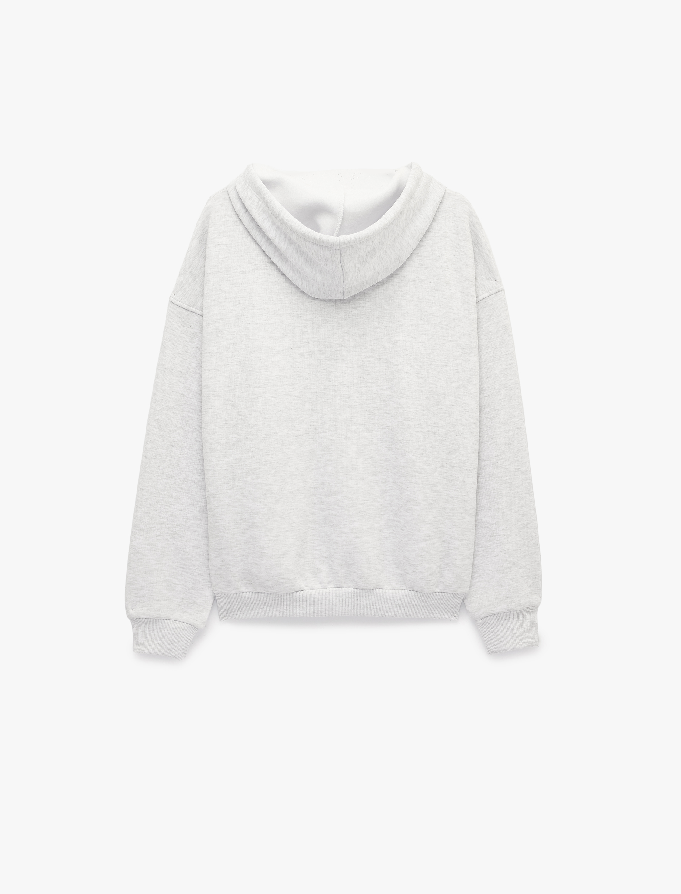   Uzun Kollu Şardonlu Cepli Rahat Kalıp Fermuarlı Kapüşonlu Sweatshirt