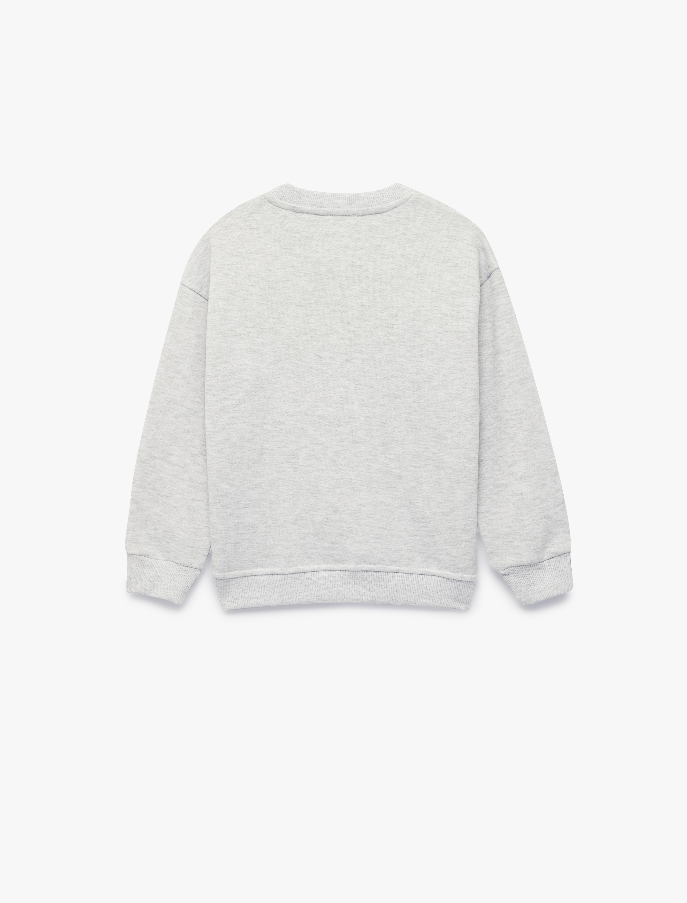  Erkek Çocuk Uzun Kollu Bisiklet Yaka Dinozor Baskılı Sweatshirt