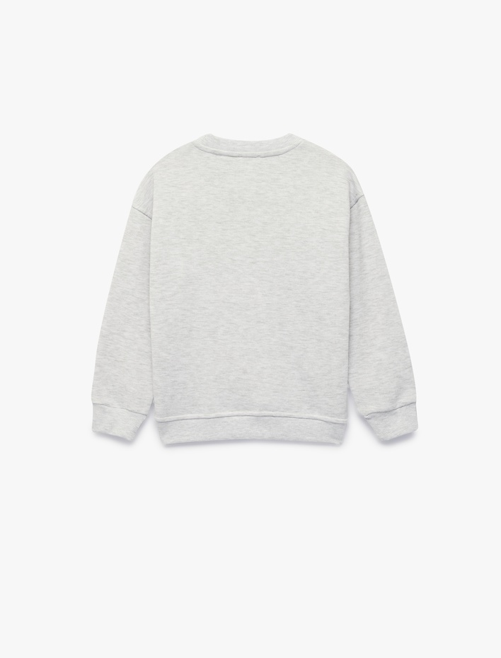 Erkek Çocuk Uzun Kollu Bisiklet Yaka Dinozor Baskılı Sweatshirt