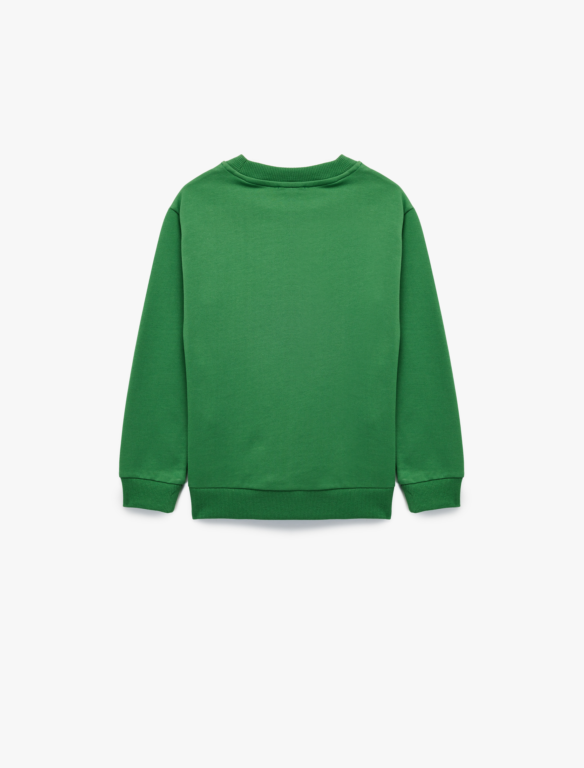  Erkek Çocuk Baskılı Uzun Kollu Bisiklet Yaka Şardonlu Sweatshirt