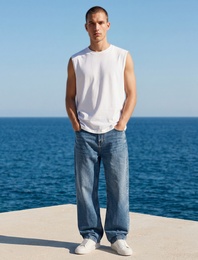 Regular Fit Kolsuz Bisiklet Yaka Pamuklu Basic Atlet