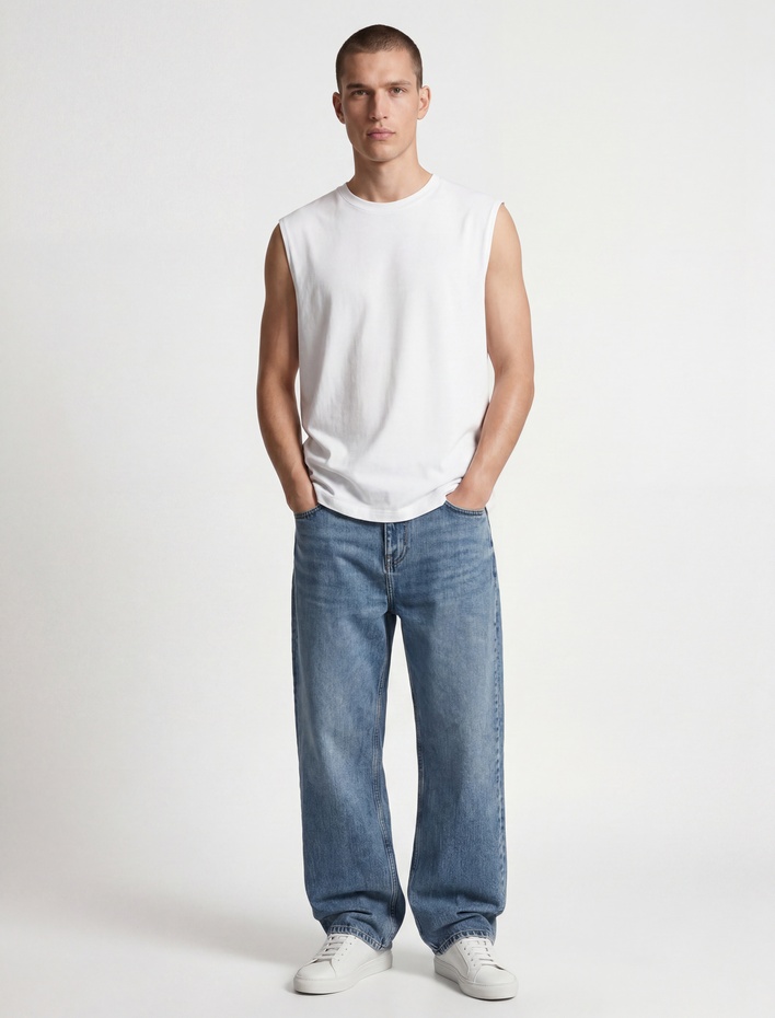  Normal Bel Pamuklu Cepli Bol Oversize Barrel Fit Jean Pantolon