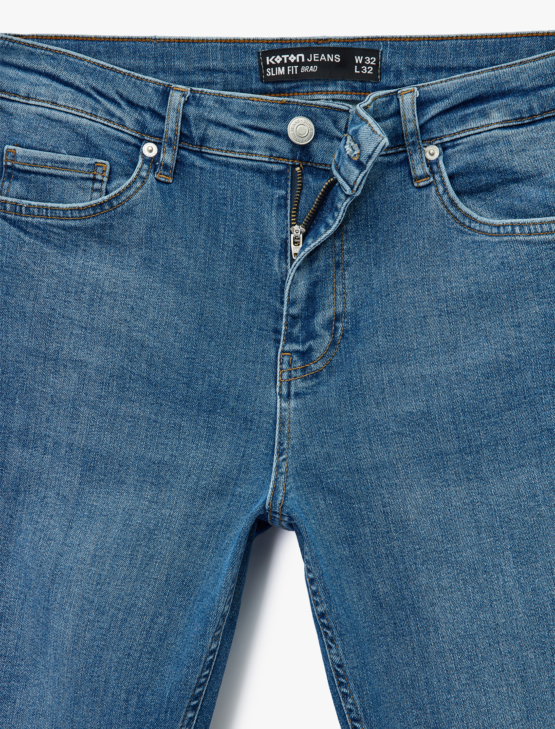   Normal Bel Pamuklu Cepli Slim Fit Jean Pantolon - Brad Jean