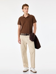 Regular Fit Pamuklu Kısa Kollu Basic Polo Yaka Tişört