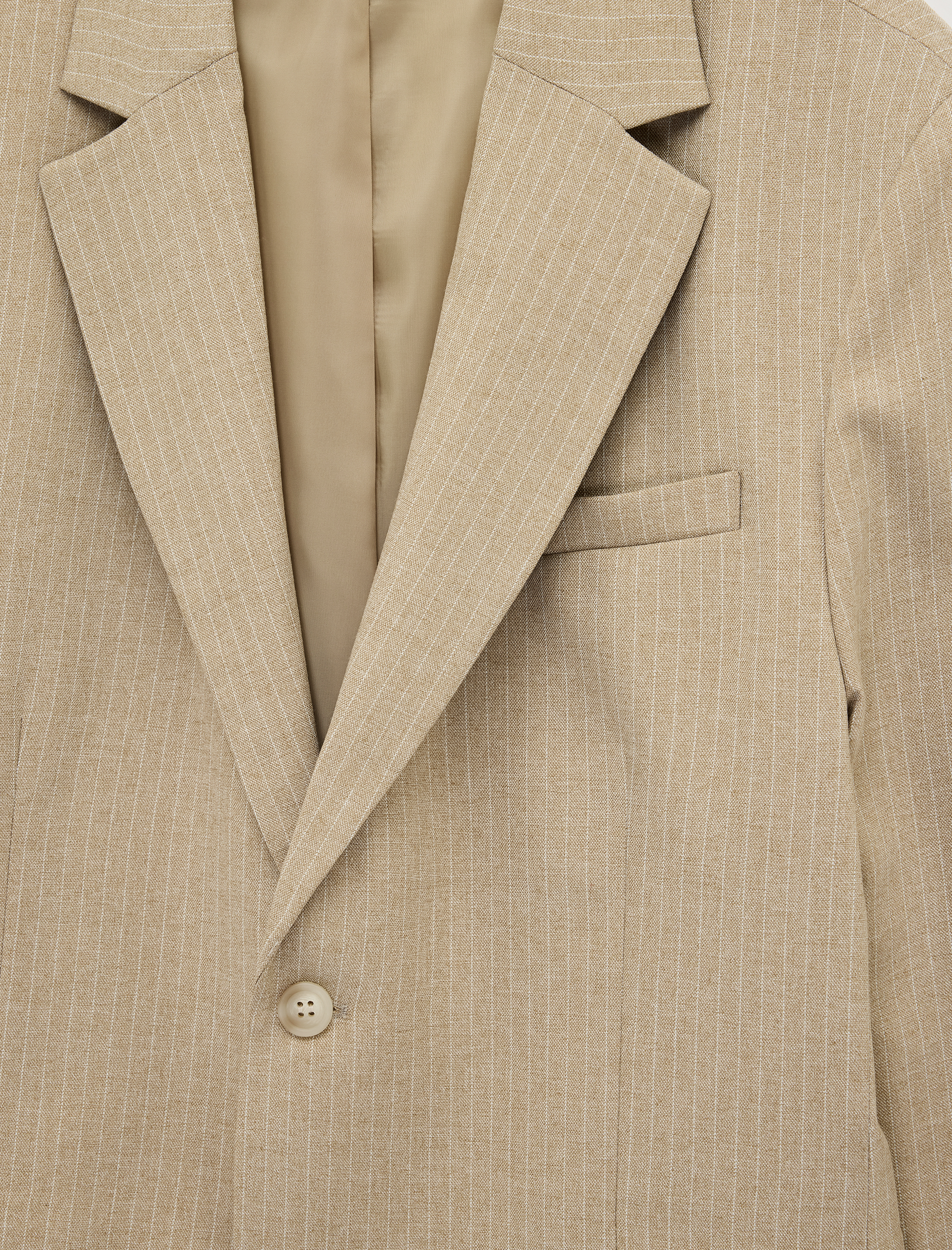   Regular Fit Uzun Kollu Cepli Düğmeli Mono Yaka Blazer Ceket