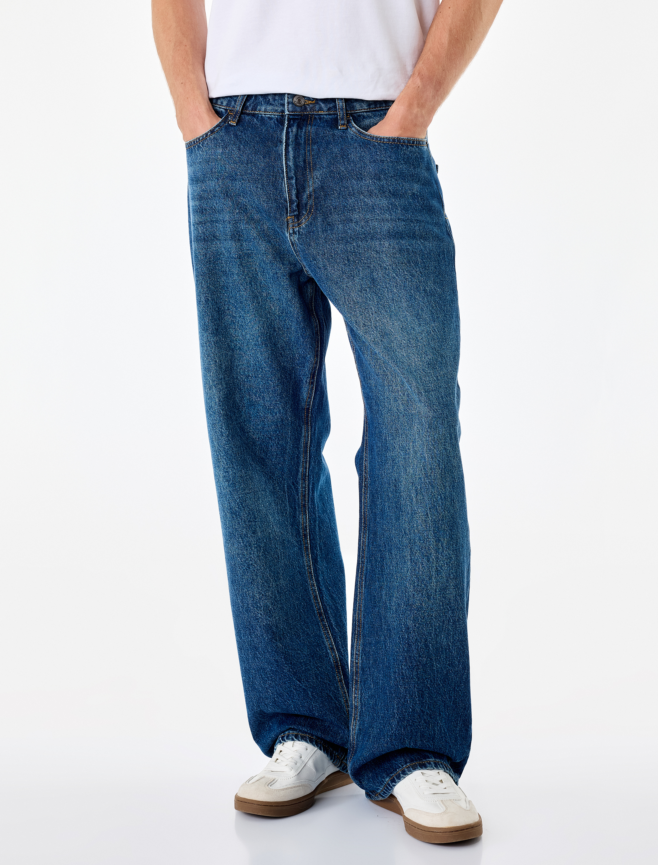   Normal Bel Pamuklu Loose Fit Jean Pantolon - Steve Jean