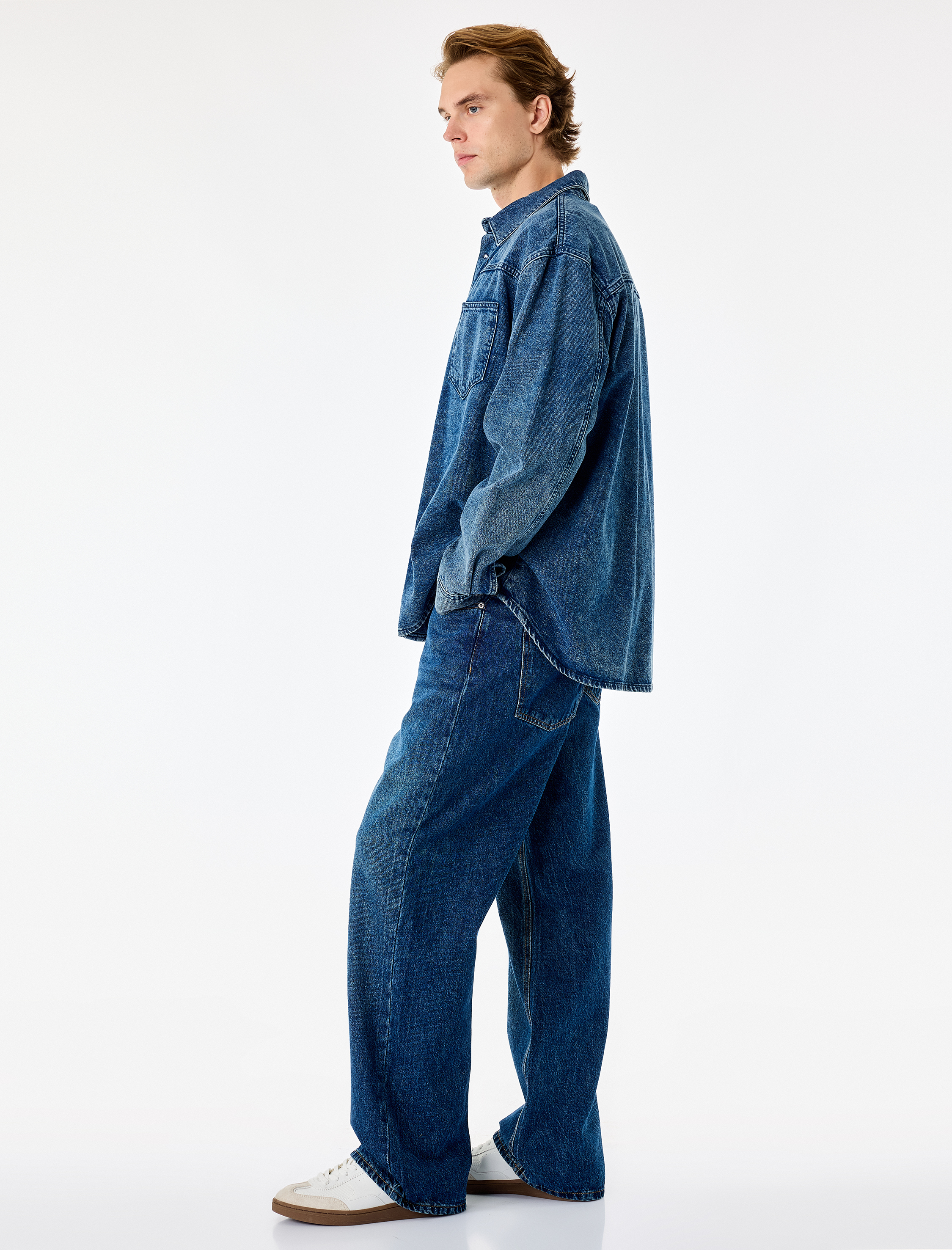   Normal Bel Pamuklu Loose Fit Jean Pantolon - Steve Jean