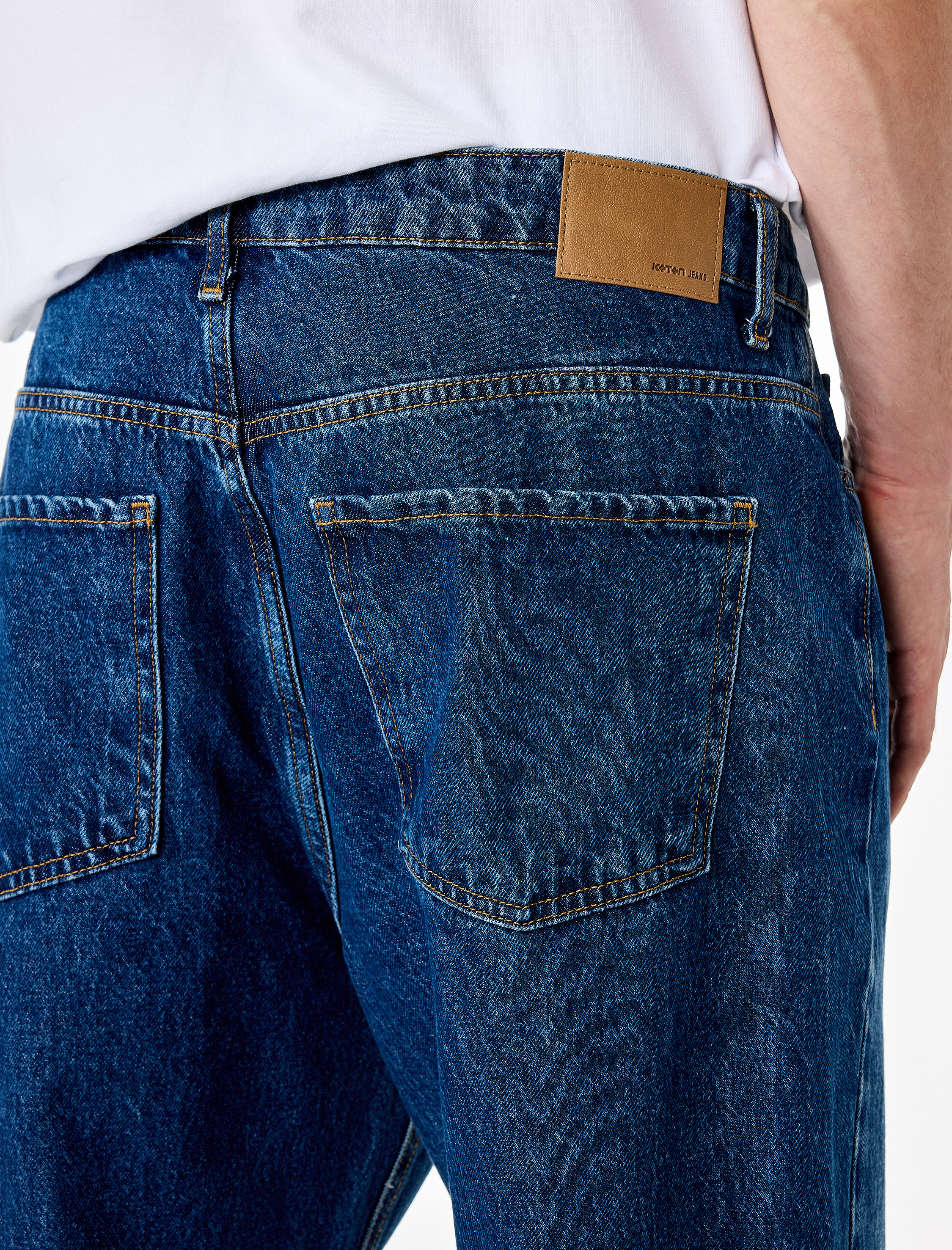   Normal Bel Pamuklu Loose Fit Jean Pantolon - Steve Jean