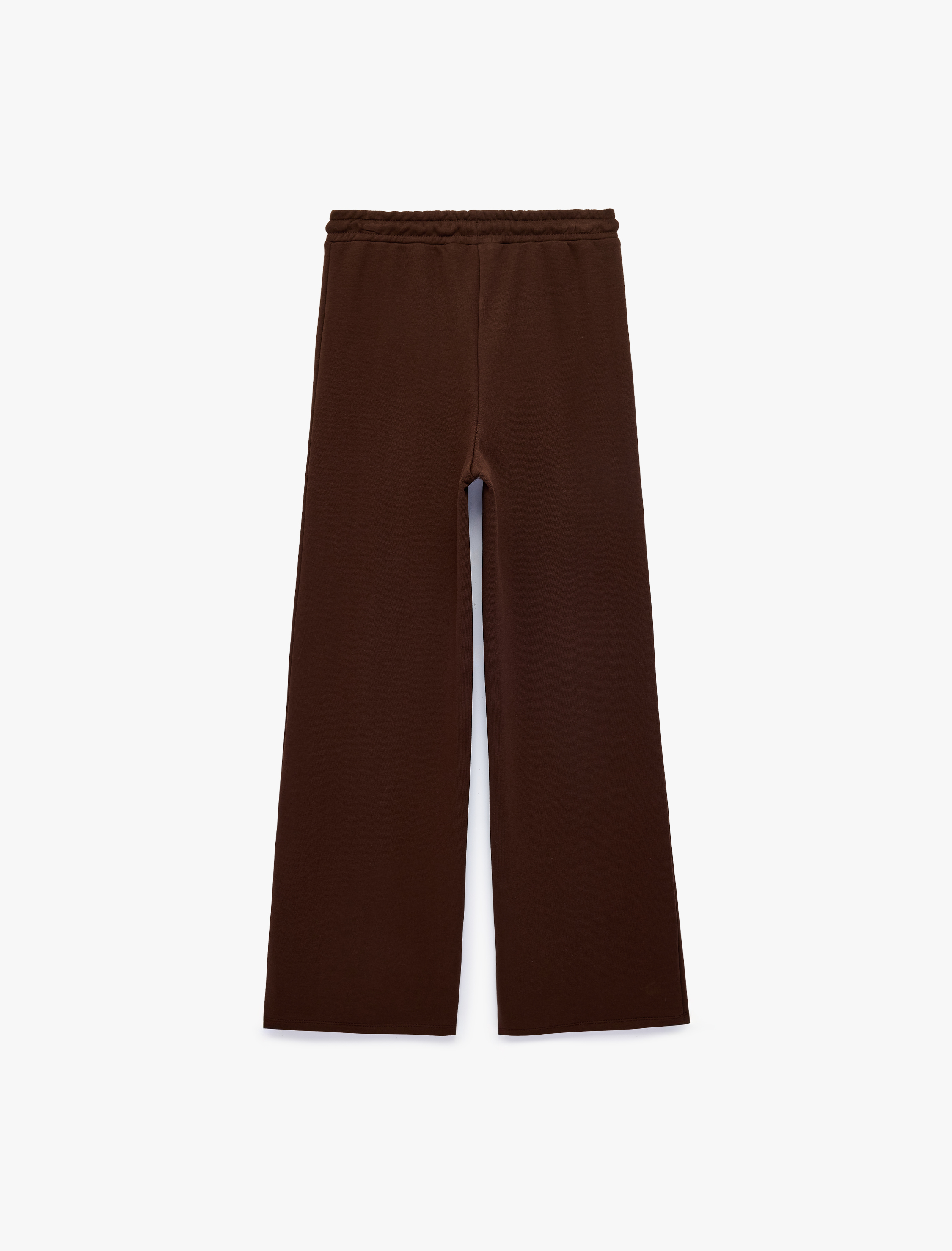   Üç İplik Beli Bağlamalı Lastikli Dikiş Detaylı Geniş Paça Eşofman Altı